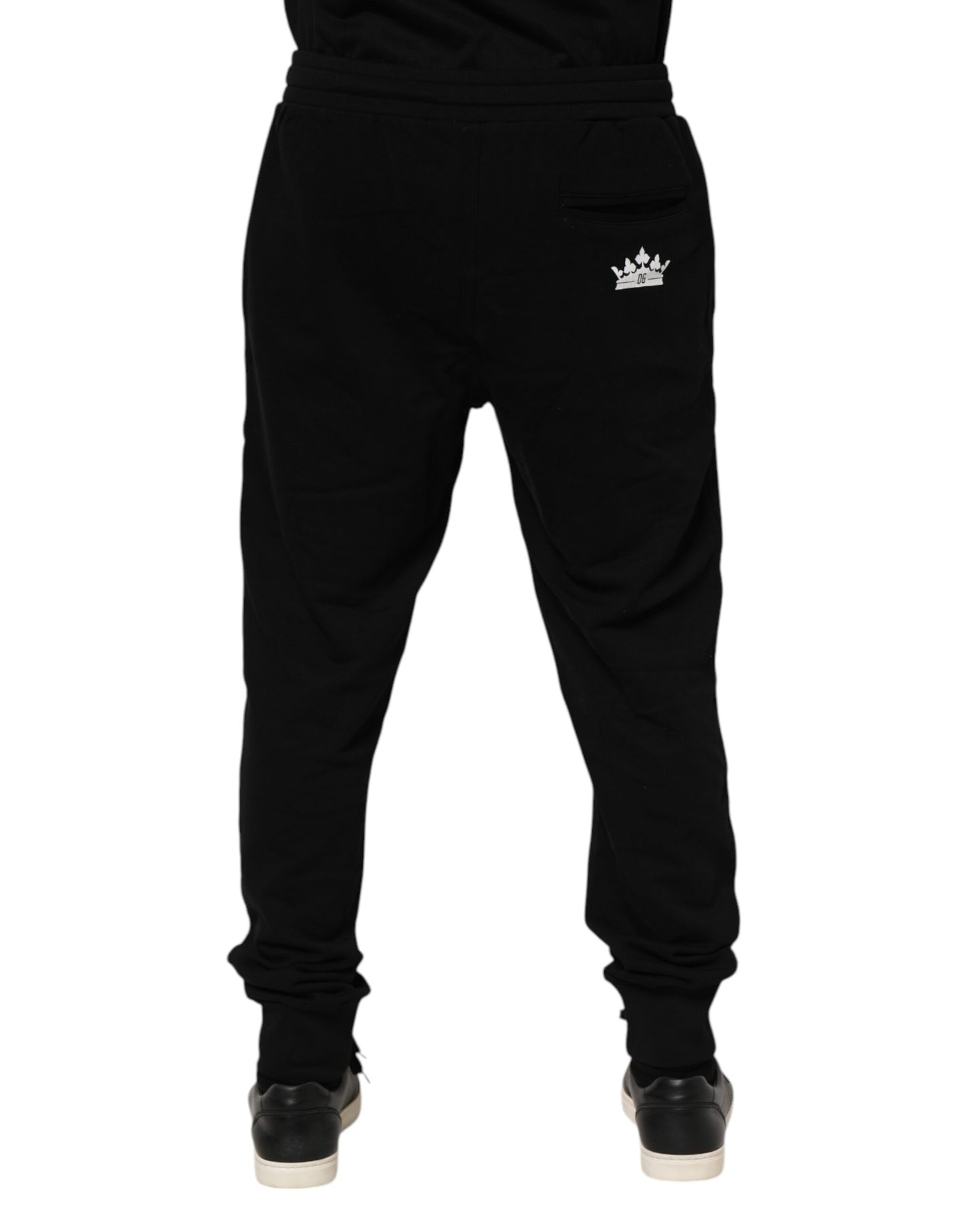 Pantalon de jogging en coton noir Dolce & Gabbana