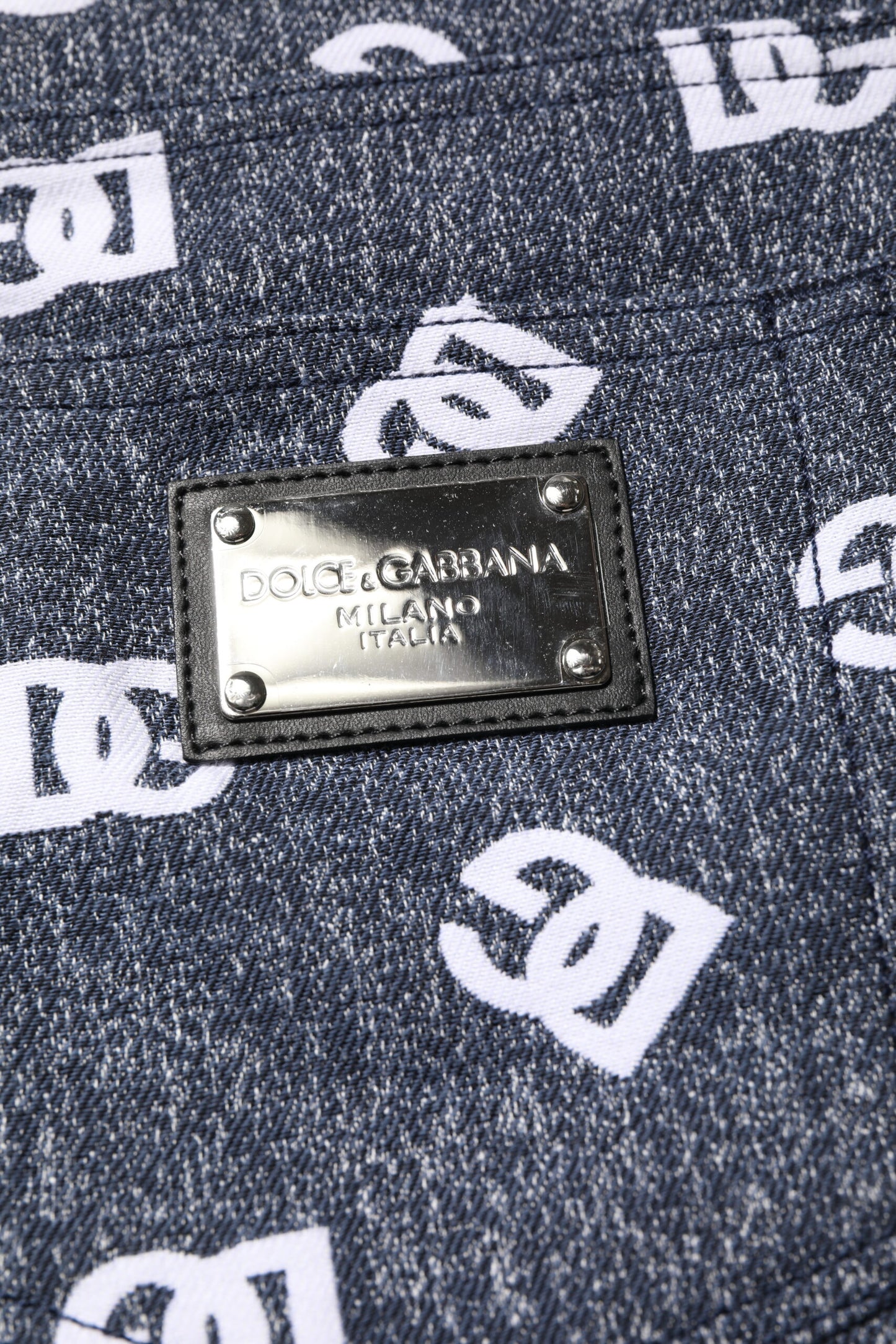 Jean skinny slim en coton gris foncé avec logo Dolce & Gabbana