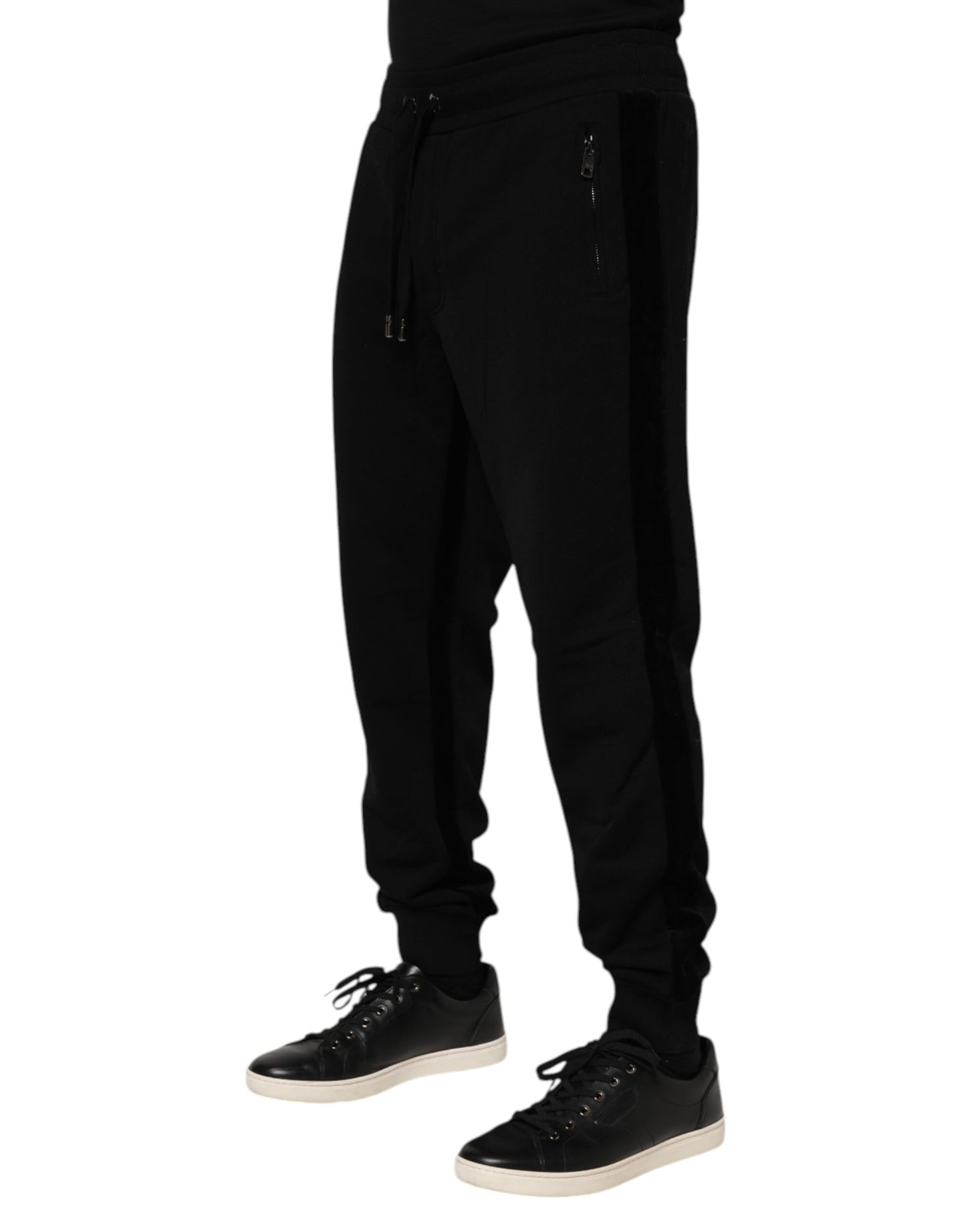 Pantalon de jogging en coton noir Dolce & Gabbana pour homme