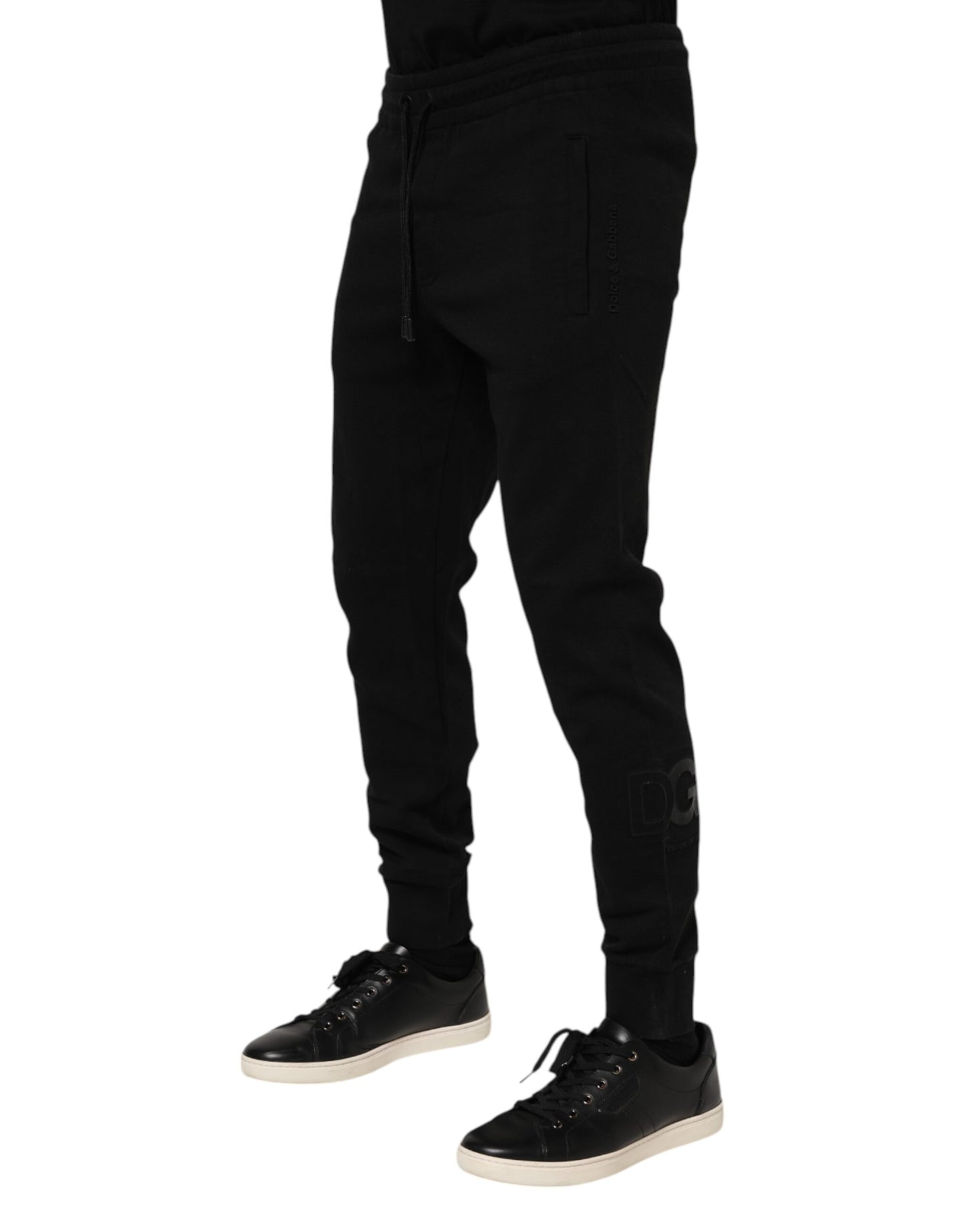 Pantalon de jogging en coton noir Dolce & Gabbana pour homme