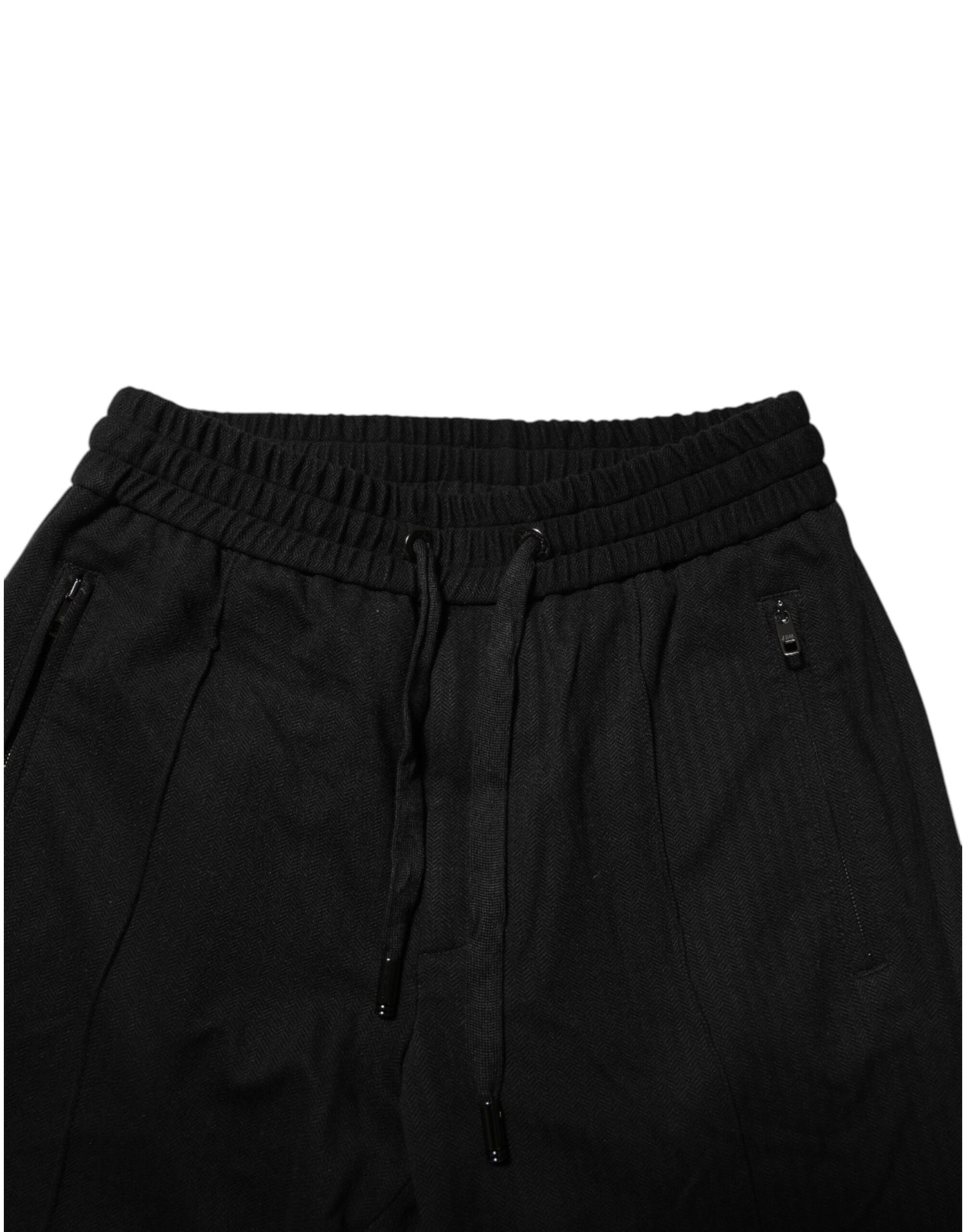 Pantalon de jogging noir en viscose avec cordon de serrage pour homme Dolce & Gabbana