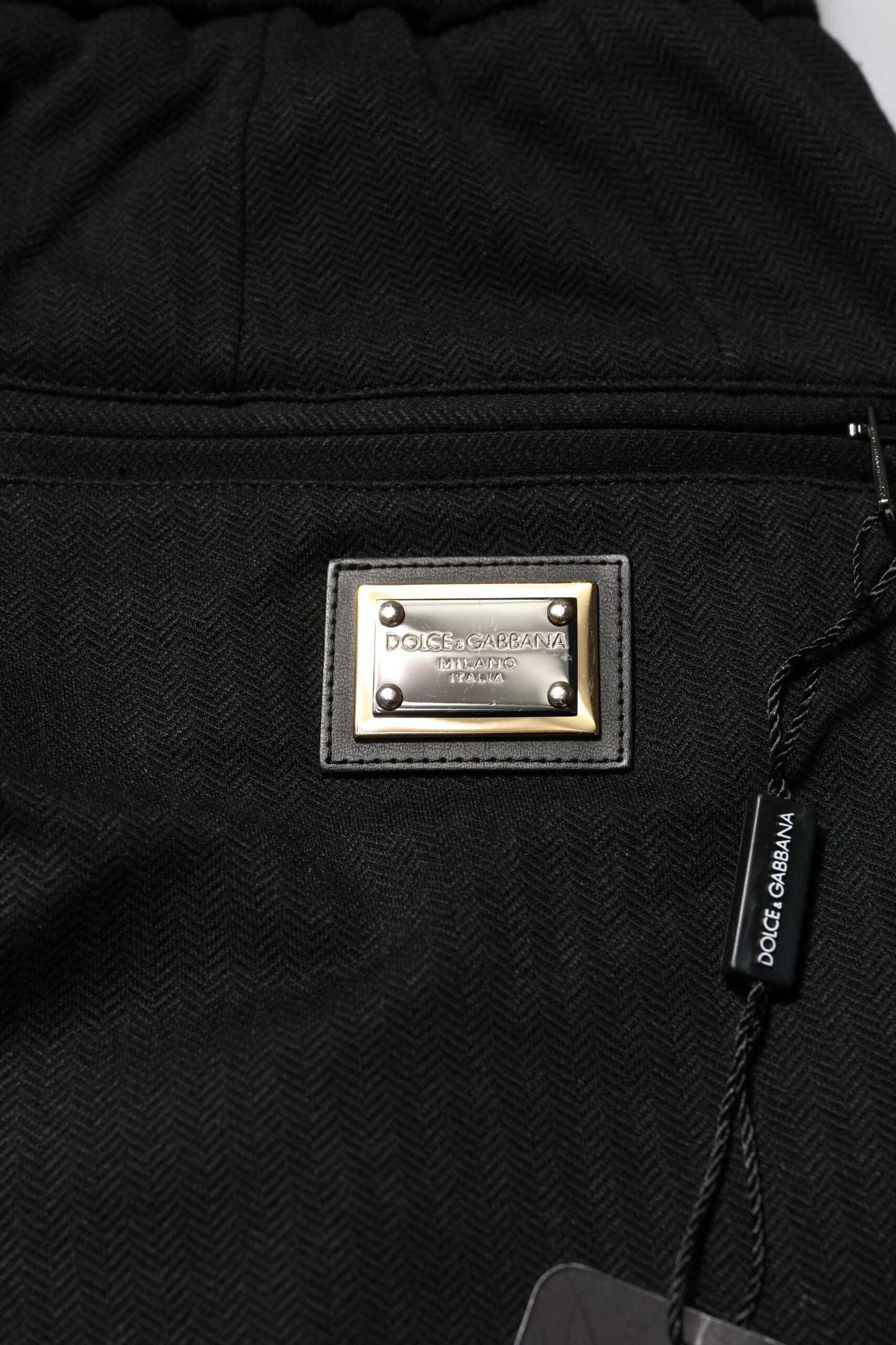 Pantalon de jogging noir en viscose avec cordon de serrage pour homme Dolce & Gabbana