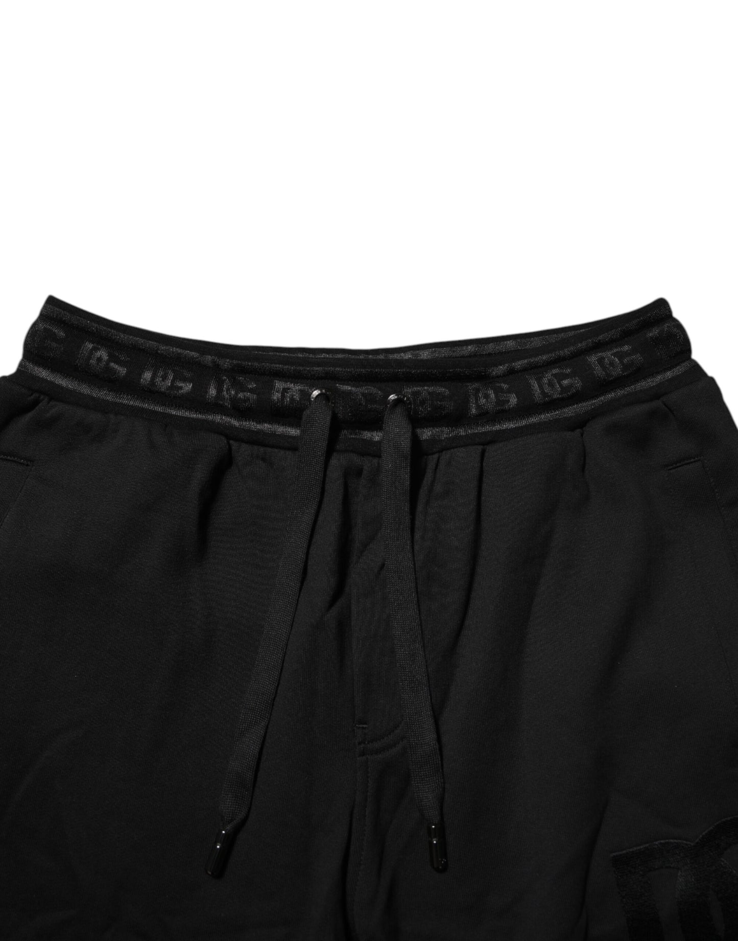 Pantalon de jogging à cordon de serrage en coton noir Dolce & Gabbana