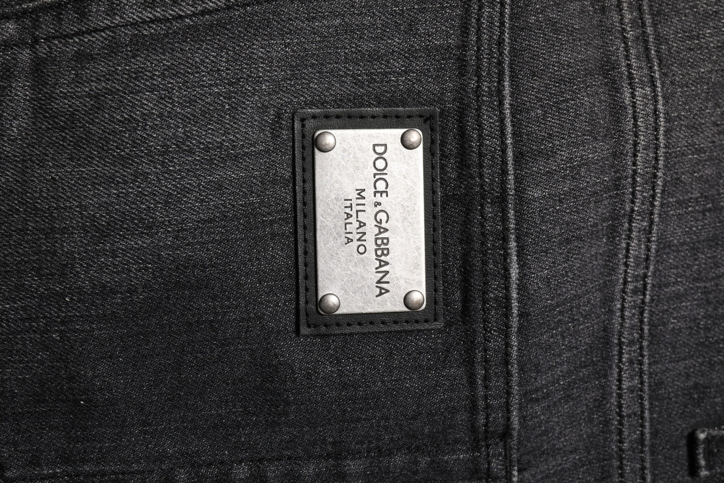 Jean ample en coton délavé gris Dolce & Gabbana