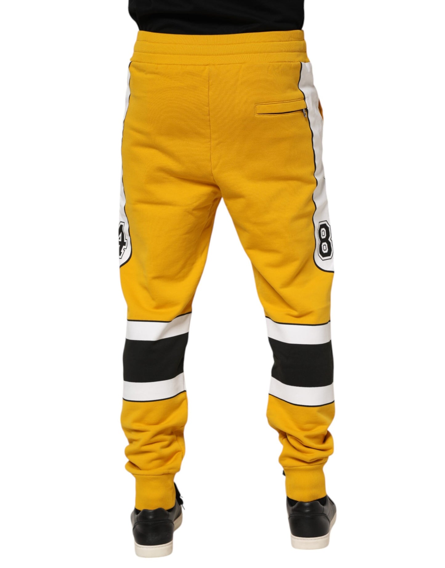 Pantalon de jogging à cordon de serrage en coton jaune Dolce & Gabbana