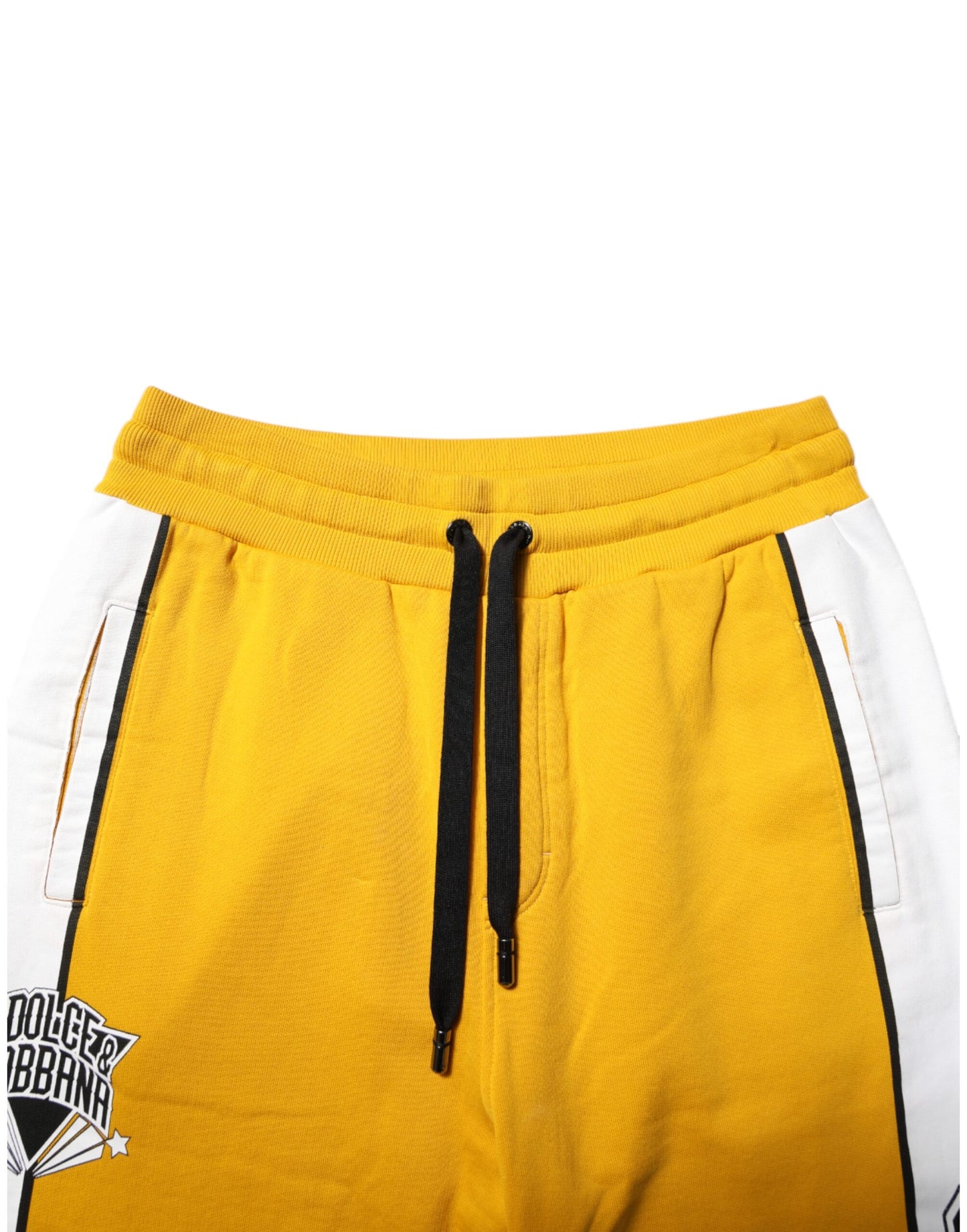 Pantalon de jogging à cordon de serrage en coton jaune Dolce & Gabbana