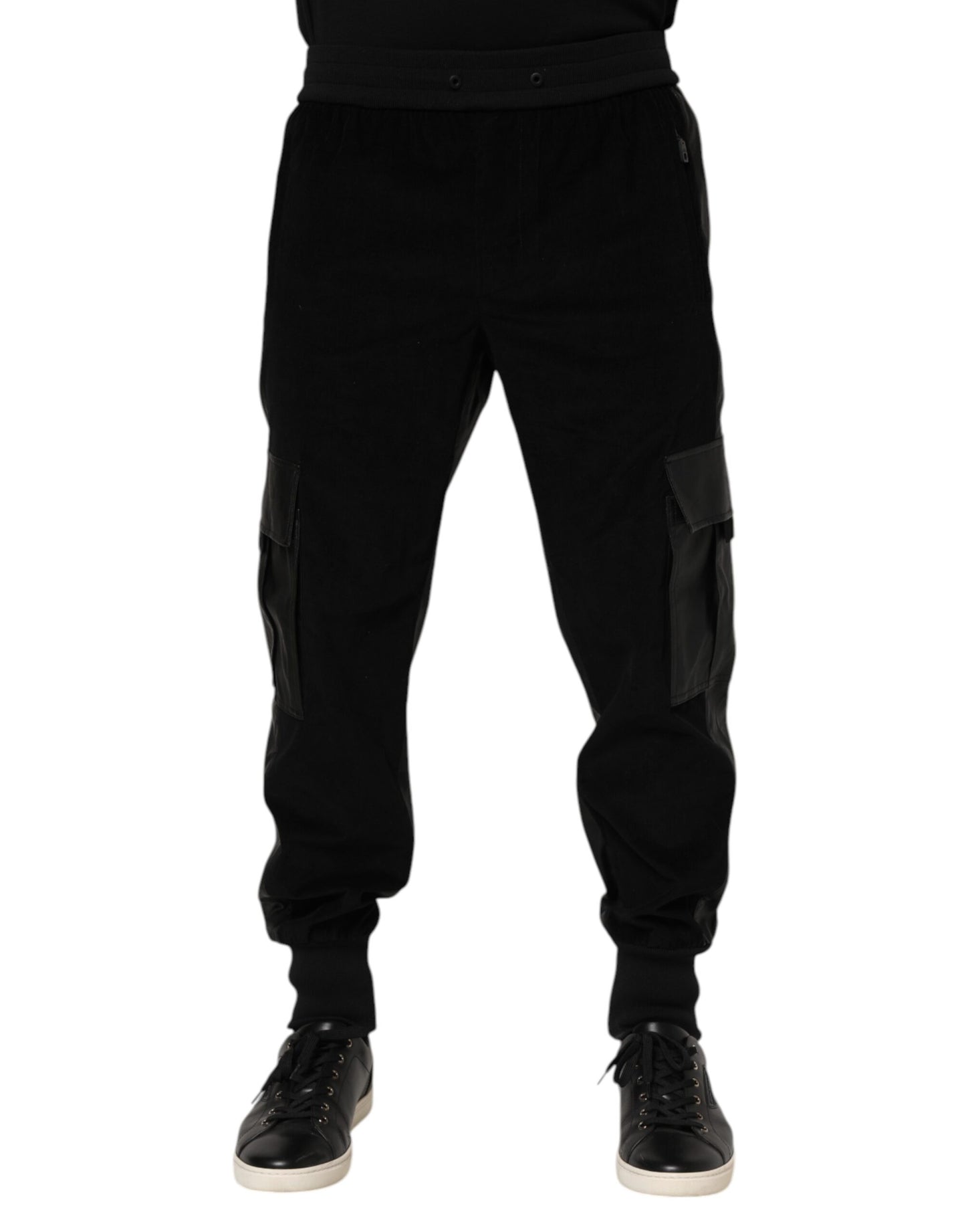 Dolce & Gabbana Black Cotton Cargo Men Jogger Pants by Dolce & Gabbana