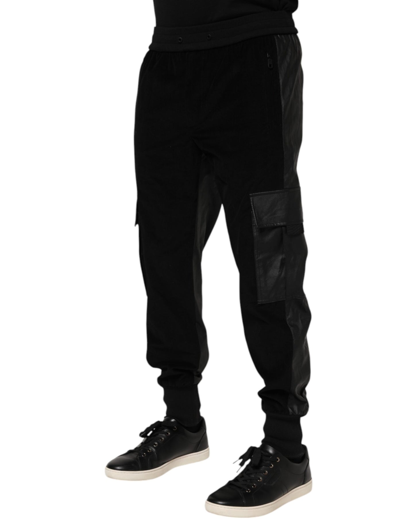 Dolce & Gabbana Black Cotton Cargo Men Jogger Pants by Dolce & Gabbana