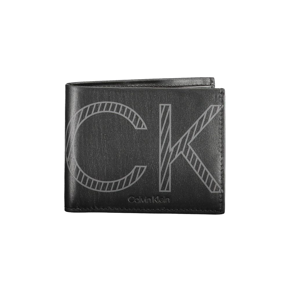 Portefeuille en cuir noir Calvin Klein