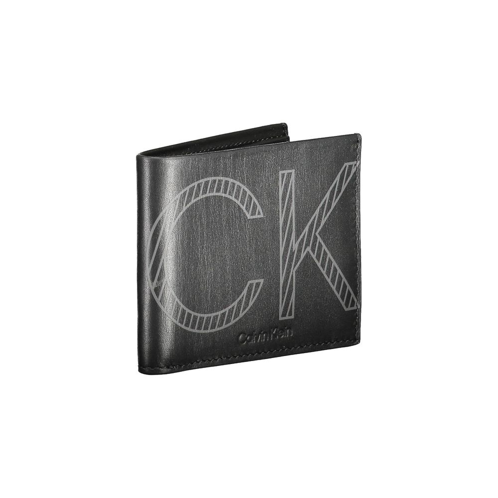 Portefeuille en cuir noir Calvin Klein
