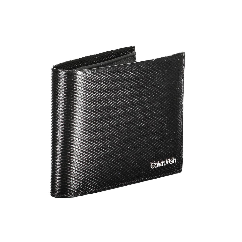 Portefeuille en cuir noir Calvin Klein