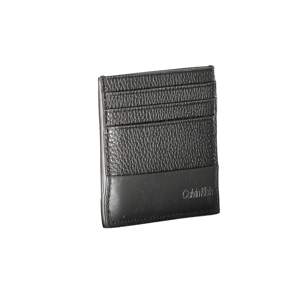 Portefeuille en cuir noir Calvin Klein