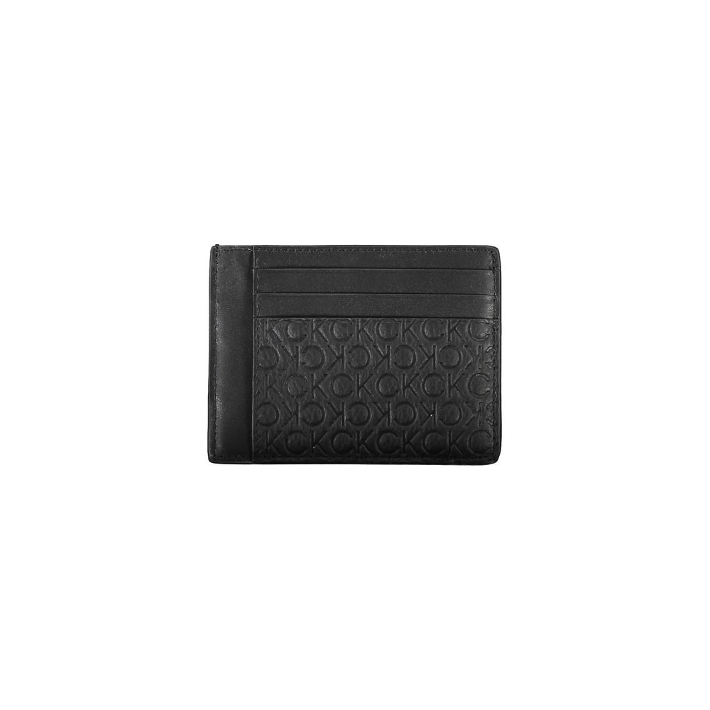 Portefeuille en cuir noir Calvin Klein
