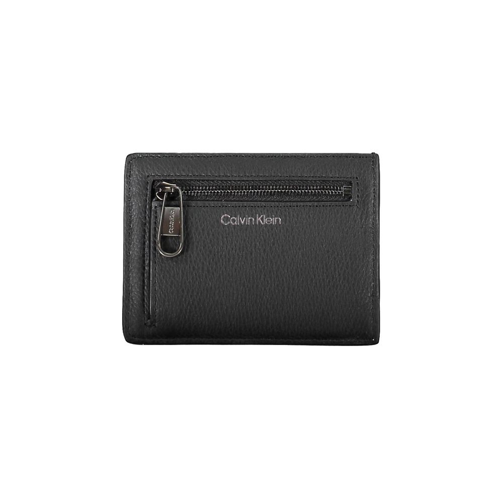 Portefeuille en cuir noir Calvin Klein