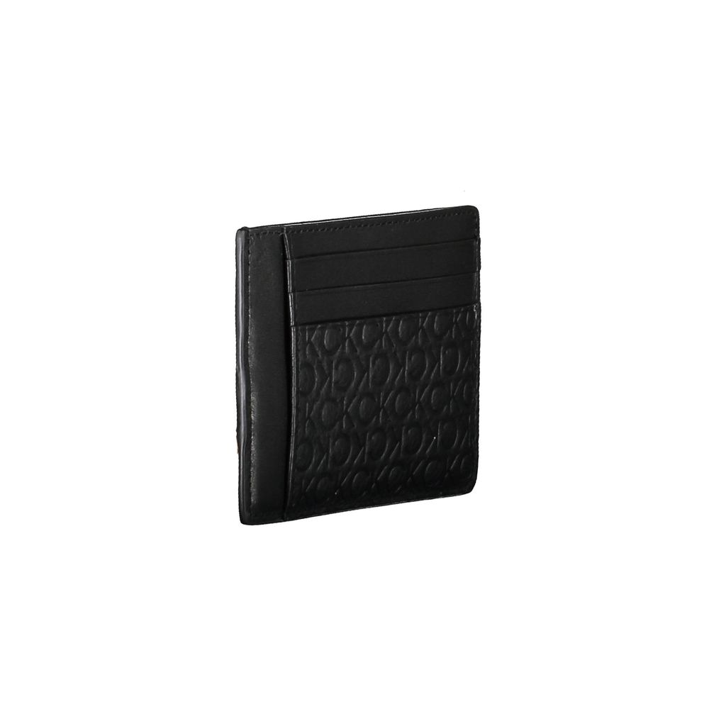 Portefeuille en cuir noir Calvin Klein