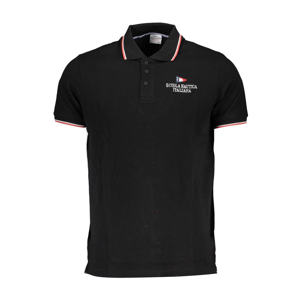 Polo Scuola Nautica en coton noir