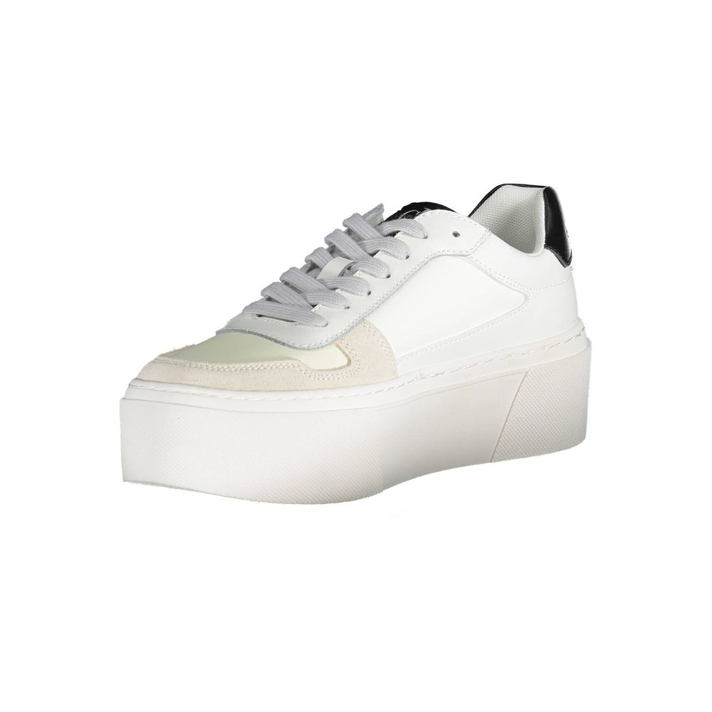 Calvin Klein White Polyester Sneaker by Calvin Klein