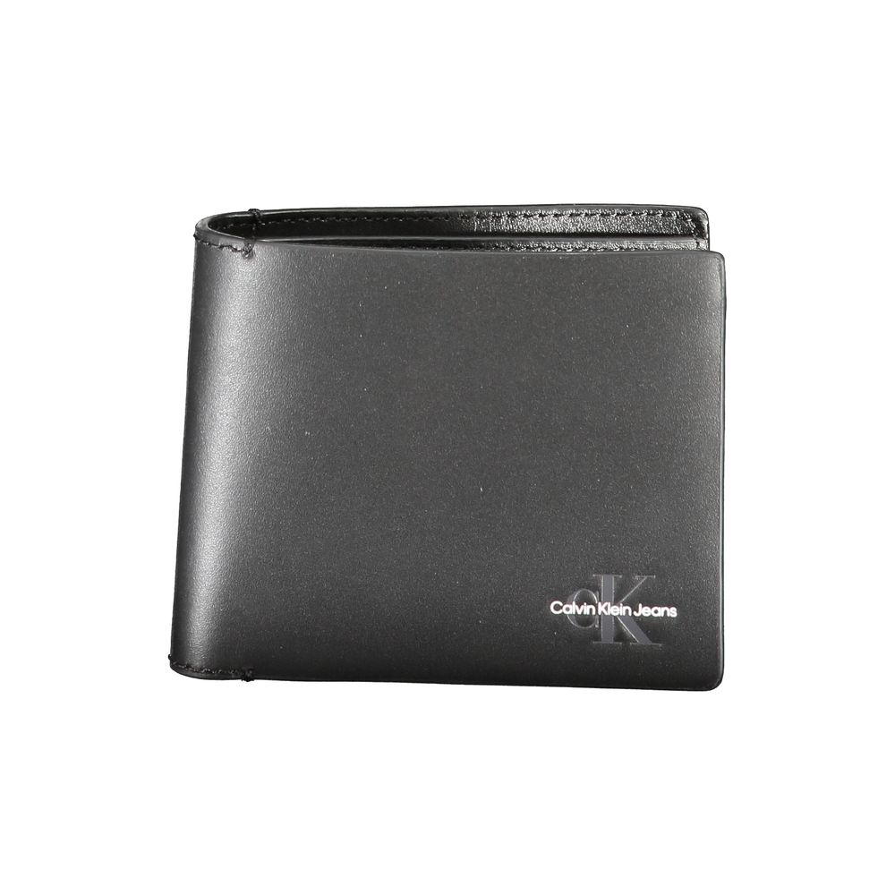 Portefeuille en cuir noir Calvin Klein
