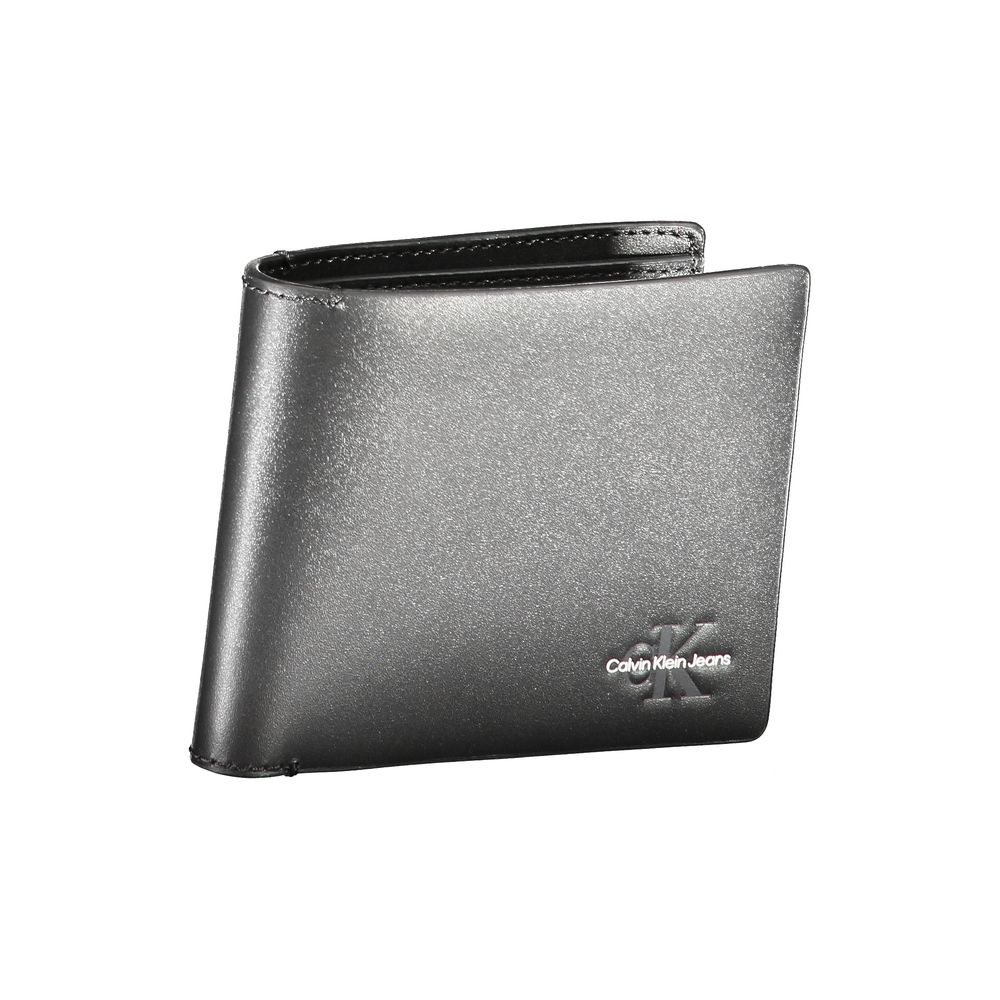 Portefeuille en cuir noir Calvin Klein