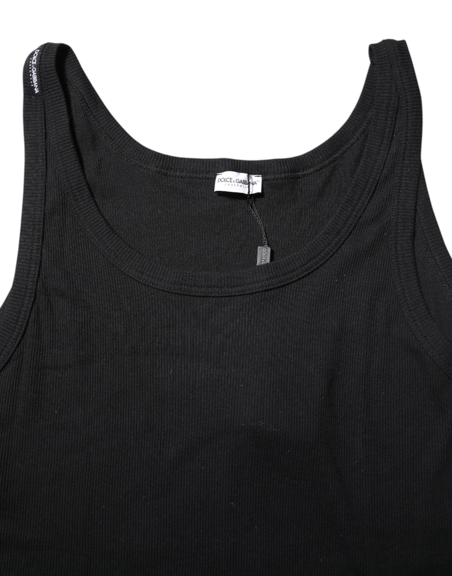 T-shirt débardeur sans manches en coton noir Dolce & Gabbana