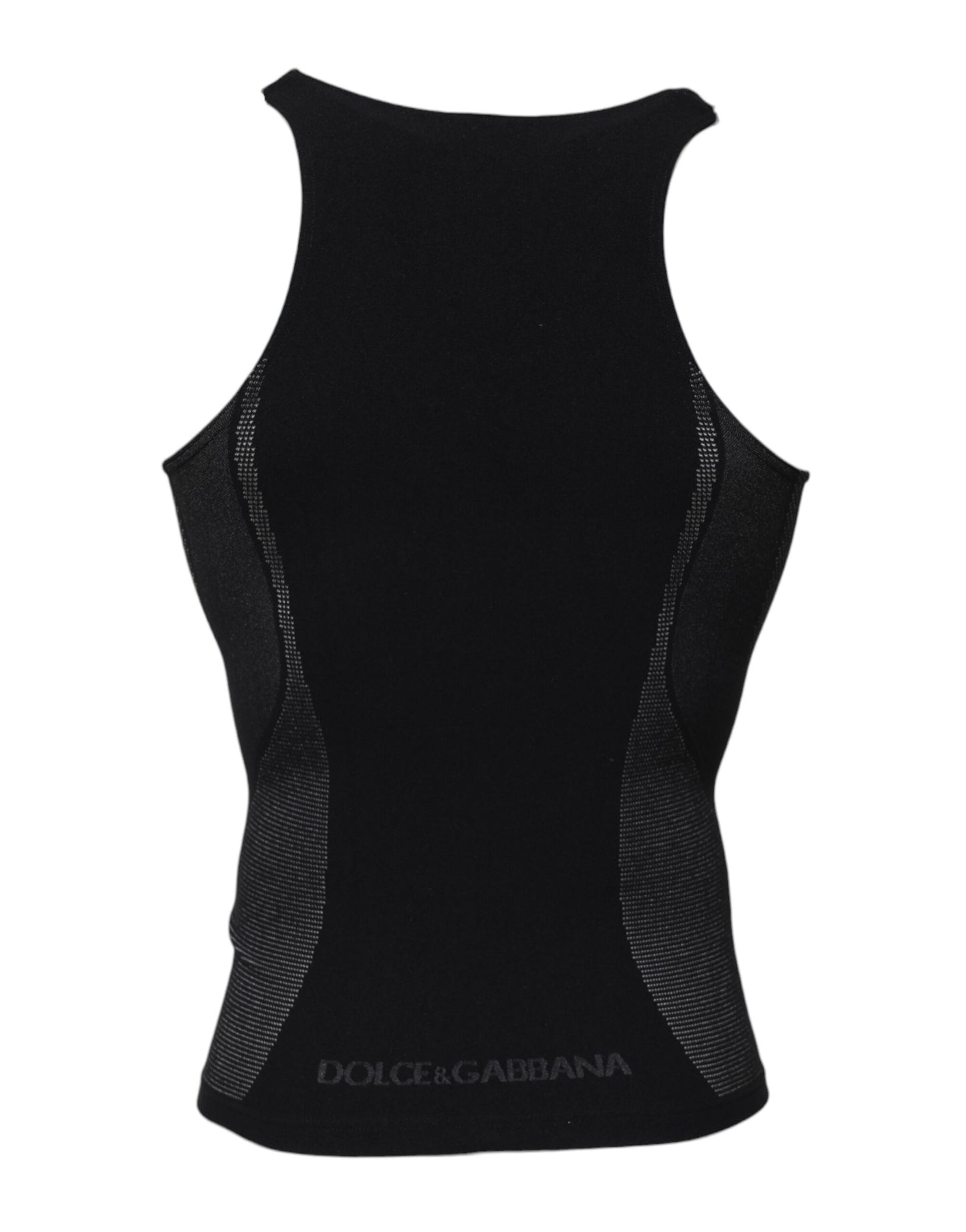 T-shirt débardeur sans manches en nylon noir Dolce & Gabbana