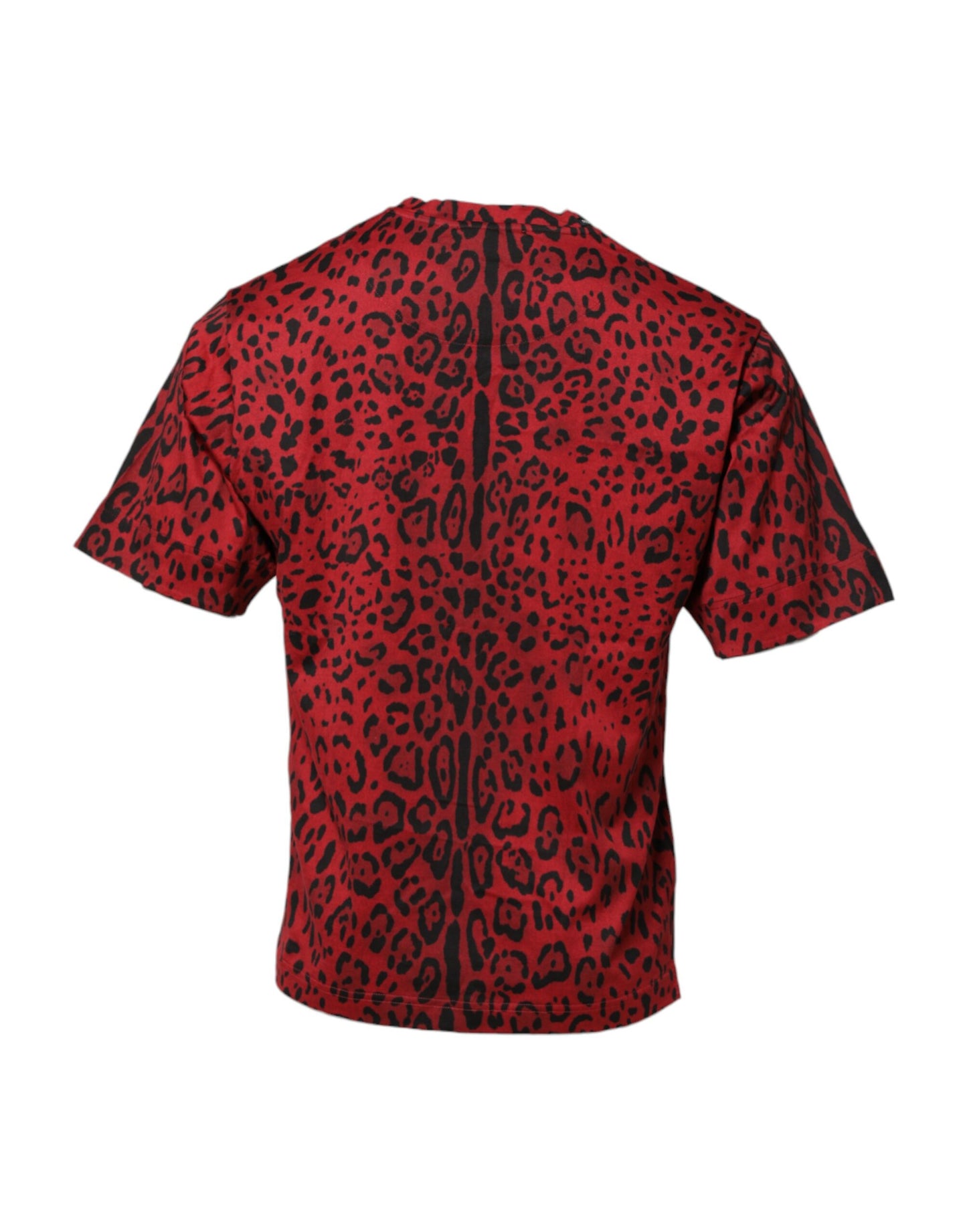 T-shirt à manches courtes en coton rouge léopard Dolce & Gabbana