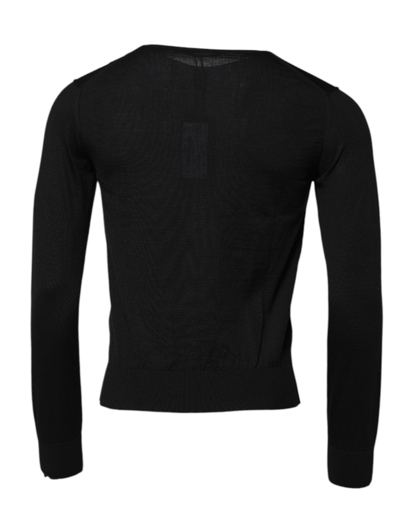 T-shirt ras du cou à manches longues en cachemire noir Dolce & Gabbana