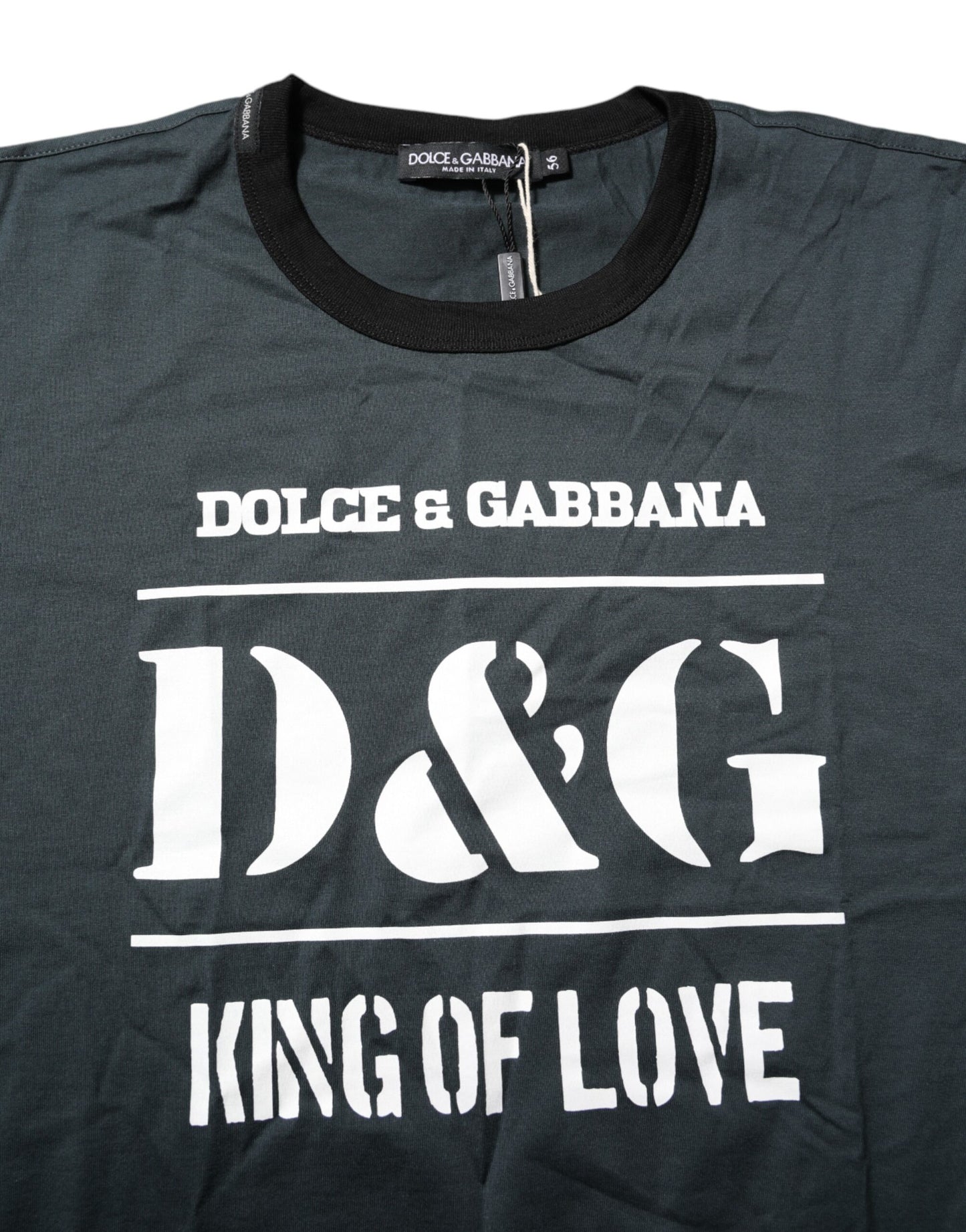 T-shirt à manches courtes imprimé en coton noir Dolce & Gabbana