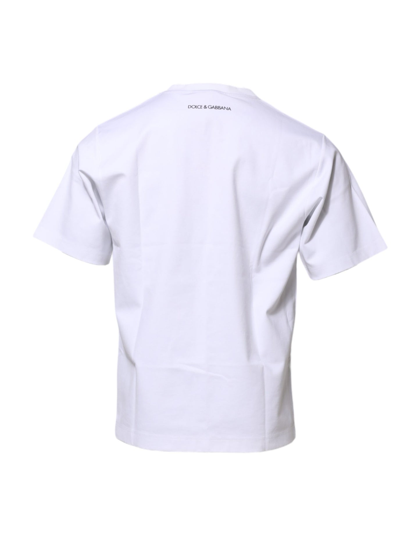 T-shirt col rond en coton blanc à imprimé graphique Dolce & Gabbana
