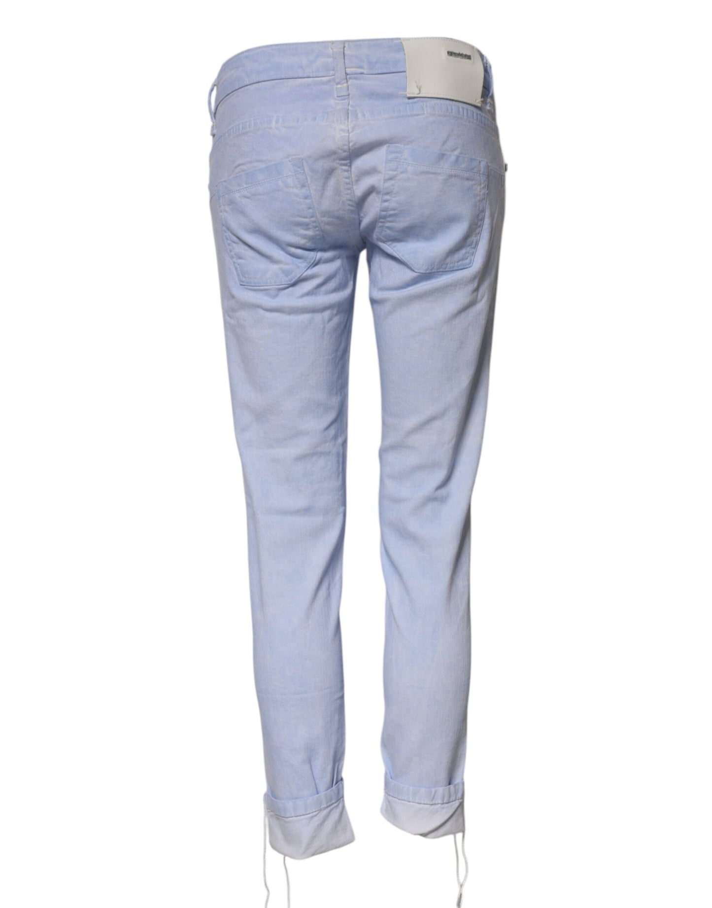 Huit jeans slim en coton bleu clair taille basse