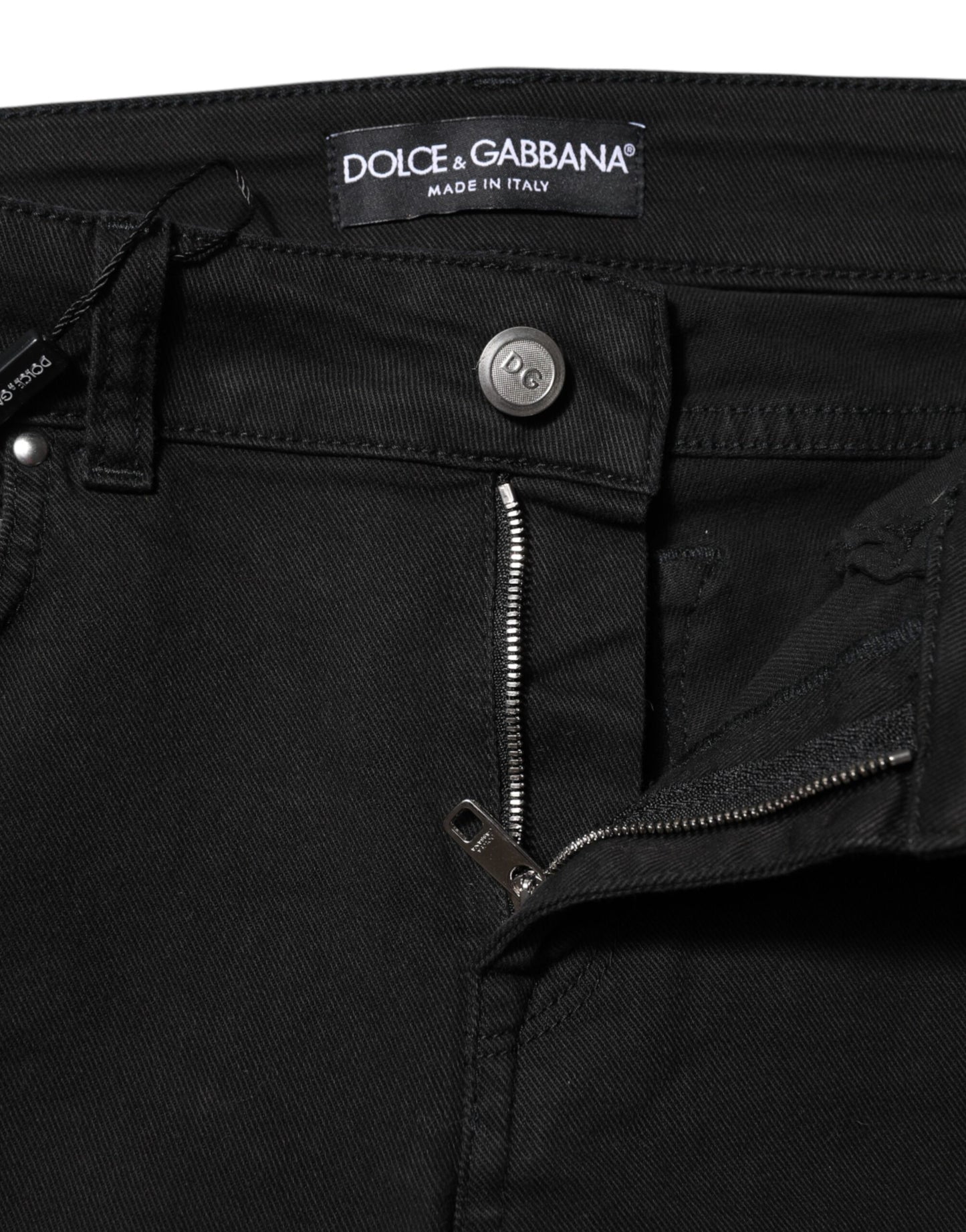 Dolce & Gabbana Black Cotton Stretch Slim Fit Denim Jeans by Dolce & Gabbana