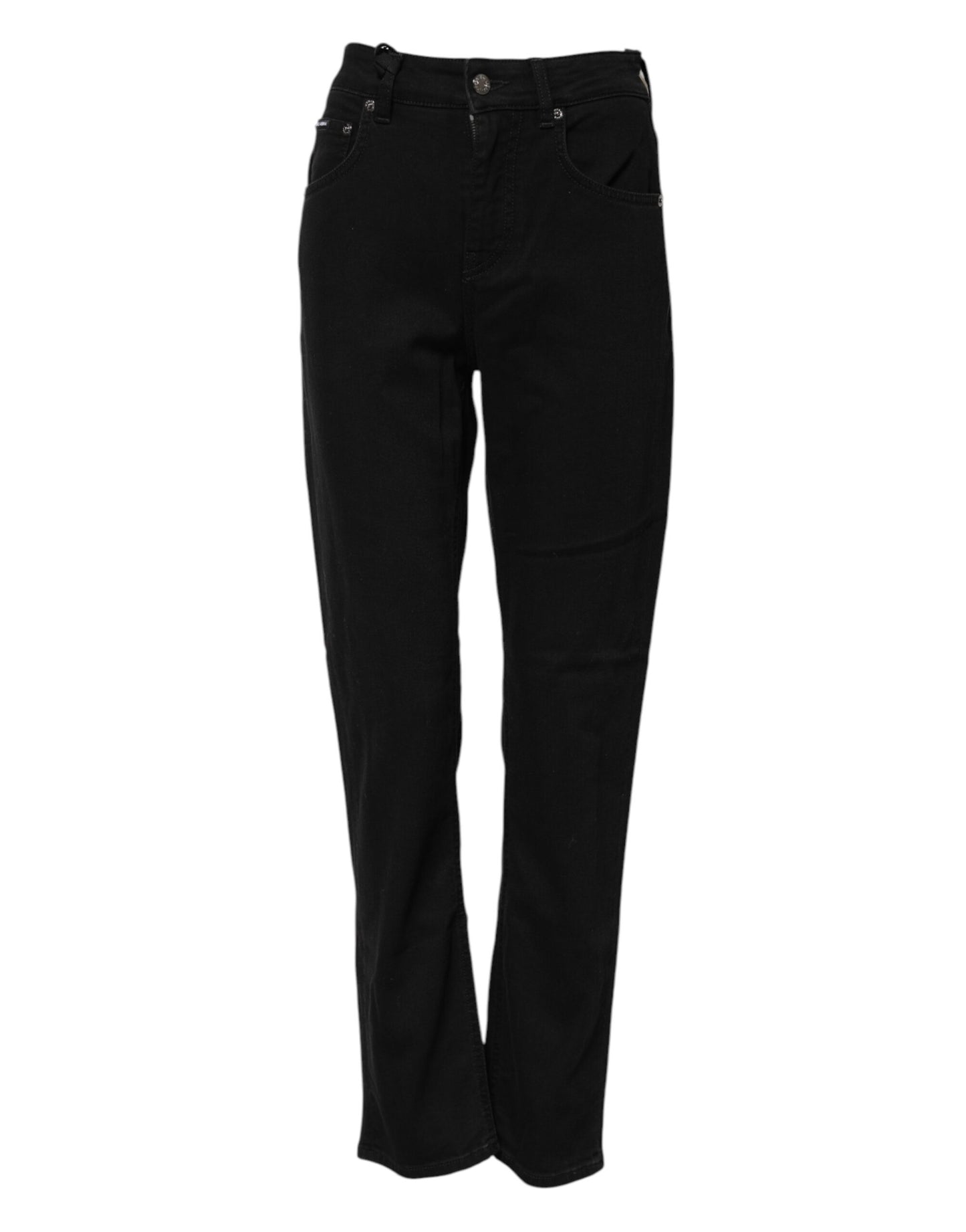 Dolce & Gabbana Black Boyfriend Cotton Mid Waist Denim Jeans by Dolce & Gabbana