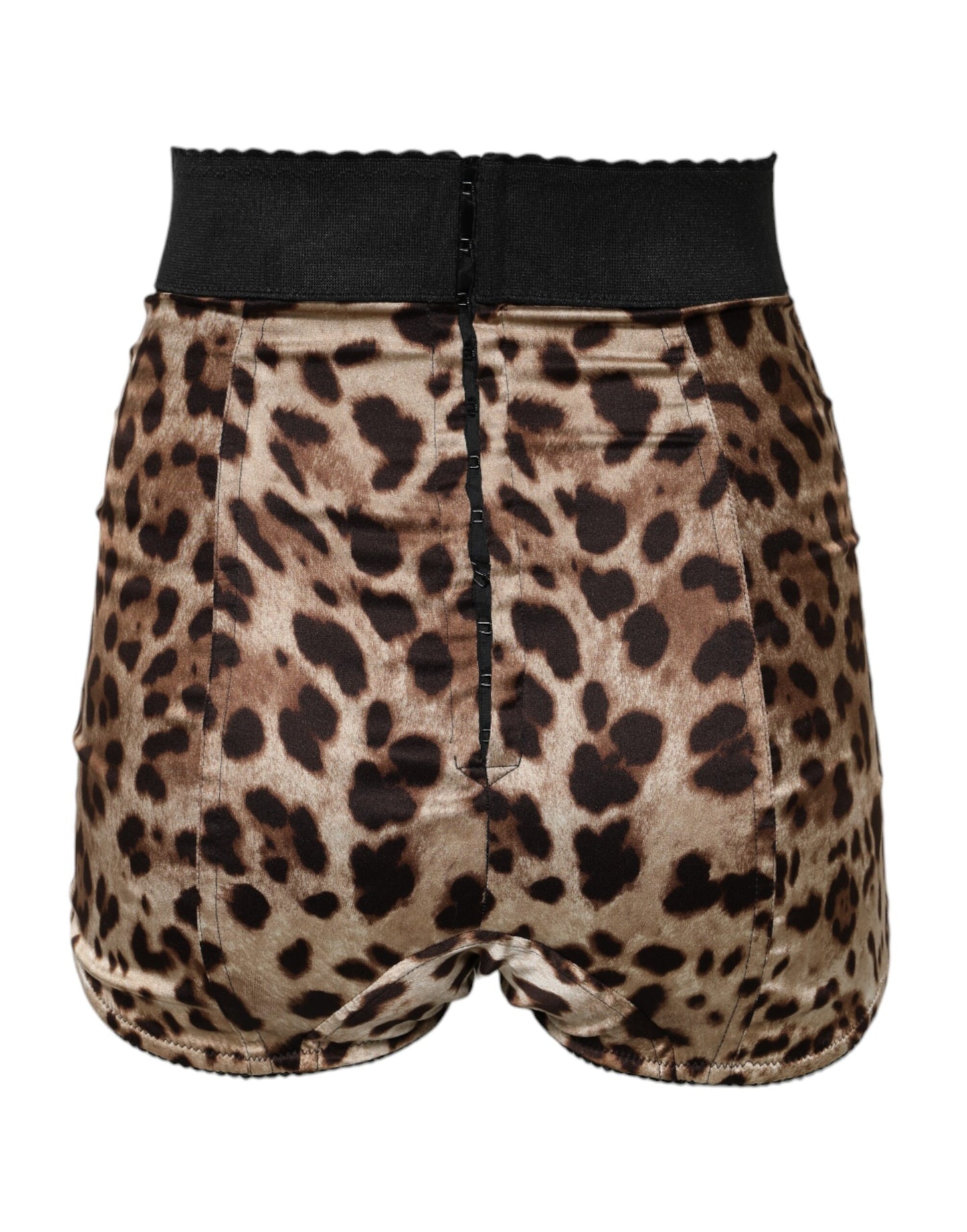 Short taille haute à imprimé léopard marron Dolce & Gabbana