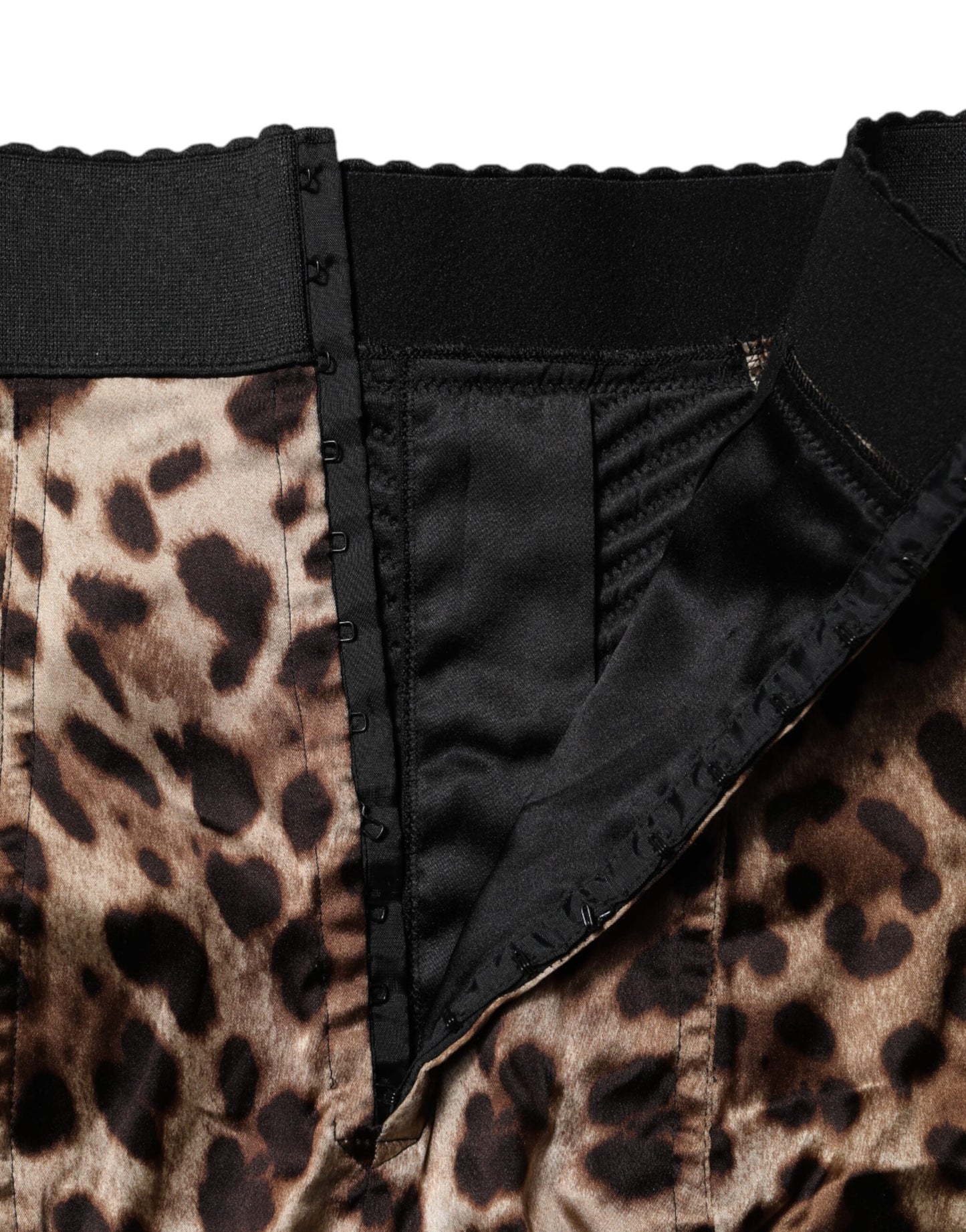 Short taille haute à imprimé léopard marron Dolce & Gabbana