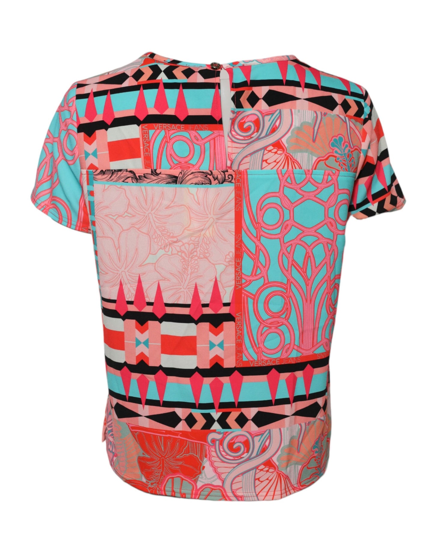 Versace Jeans Multicolor Print Short Sleeves Women Blouse Top by Versace Jeans
