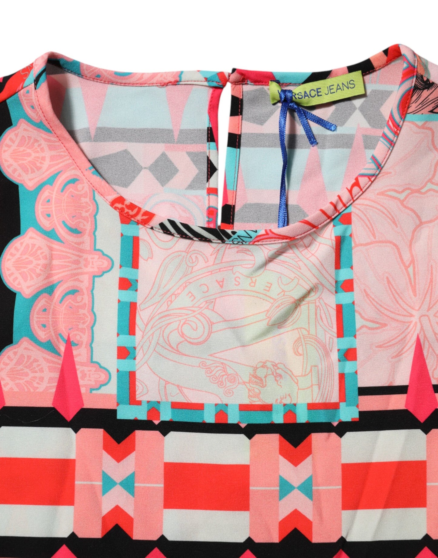 Versace Jeans Multicolor Print Short Sleeves Women Blouse Top by Versace Jeans