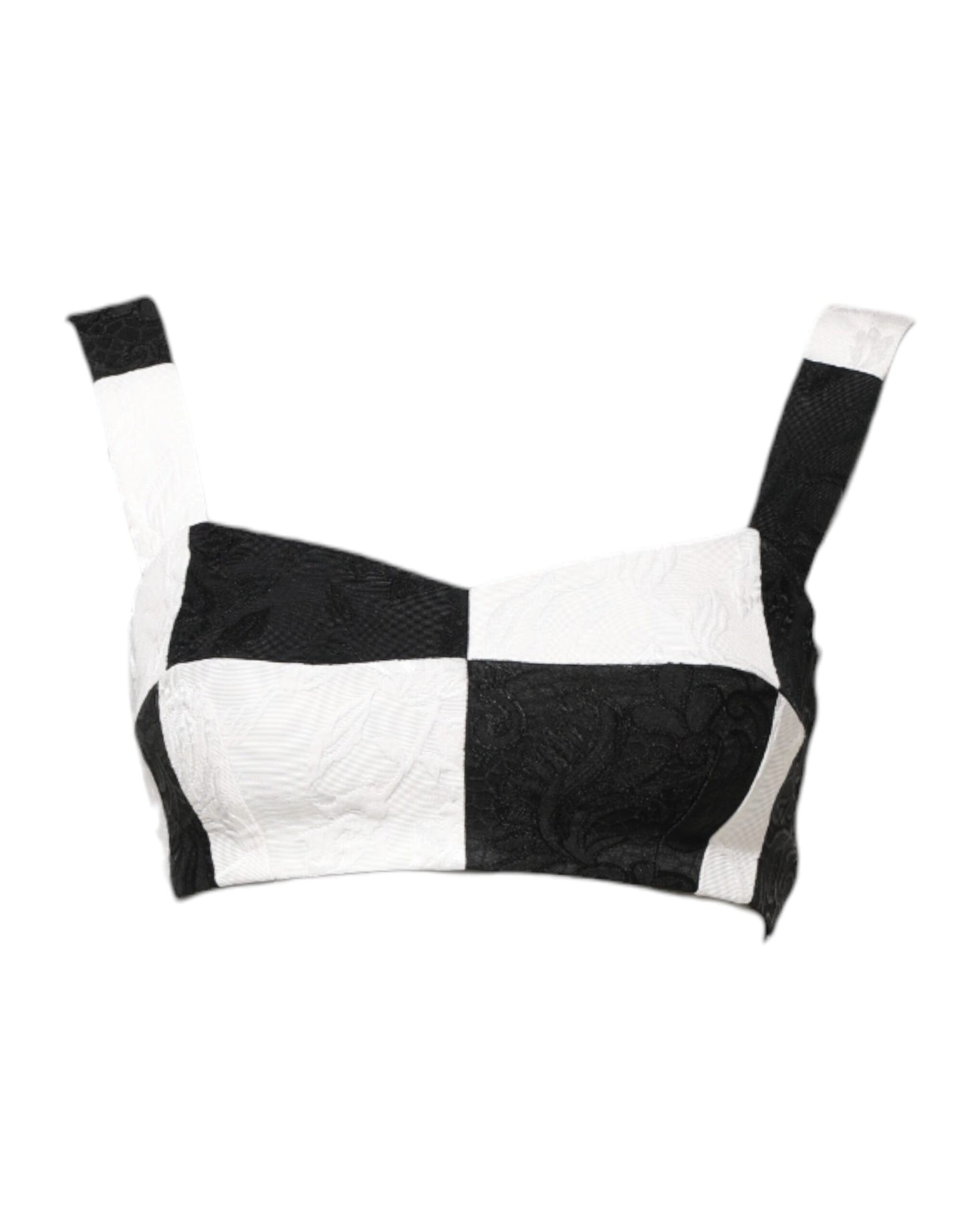 Dolce & Gabbana Black White Cropped Bustier Corset Bra Top by Dolce & Gabbana