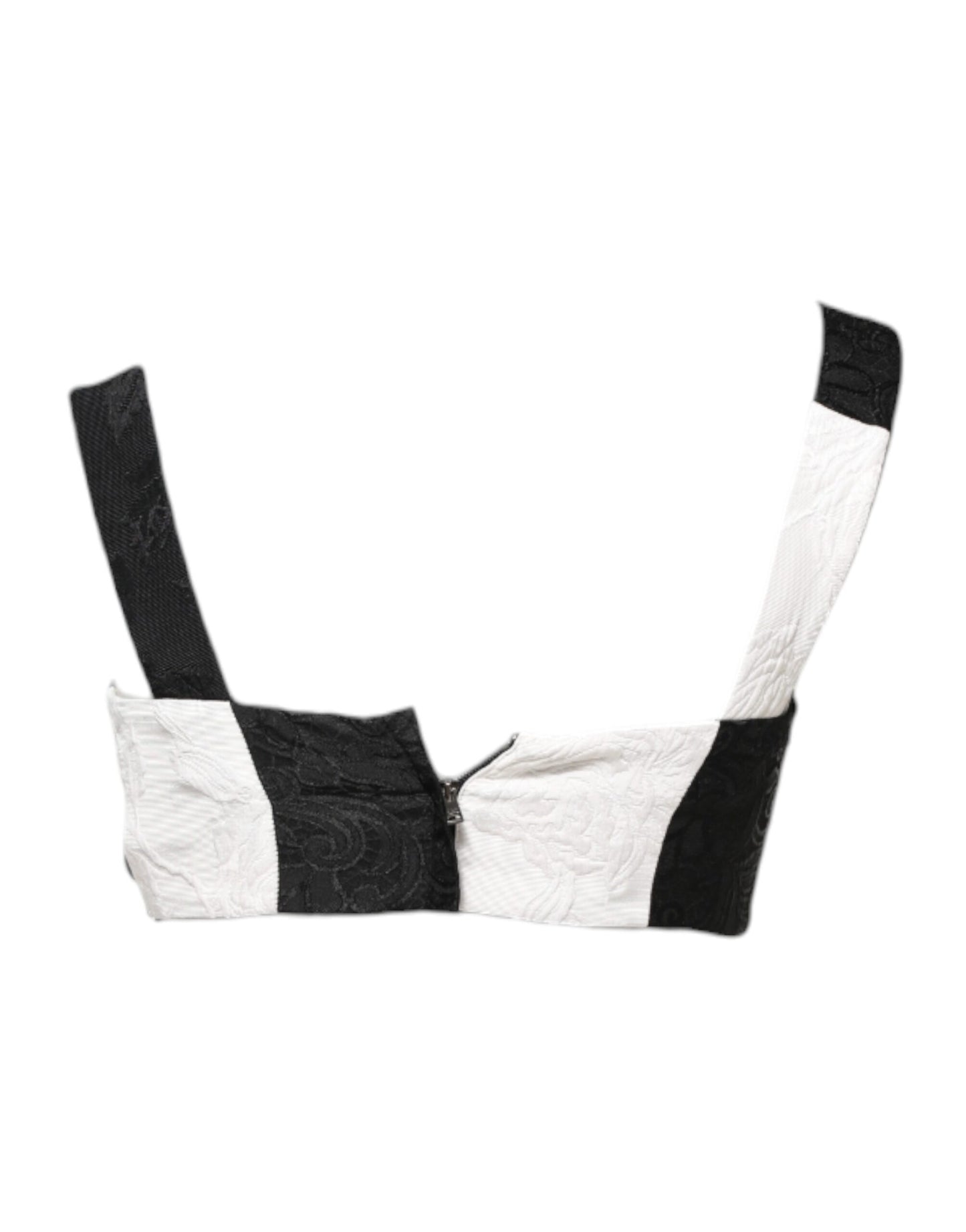 Dolce & Gabbana Black White Cropped Bustier Corset Bra Top by Dolce & Gabbana
