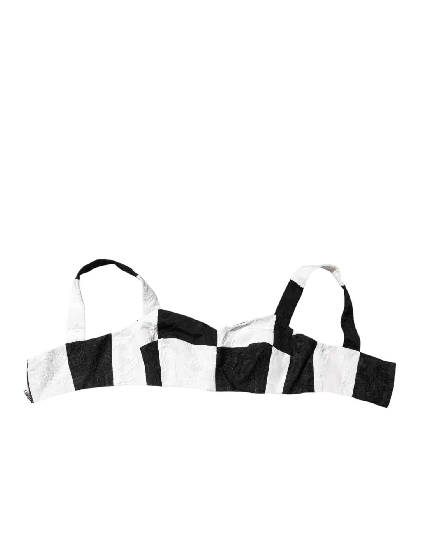 Dolce & Gabbana Black White Cropped Bustier Corset Bra Top by Dolce & Gabbana