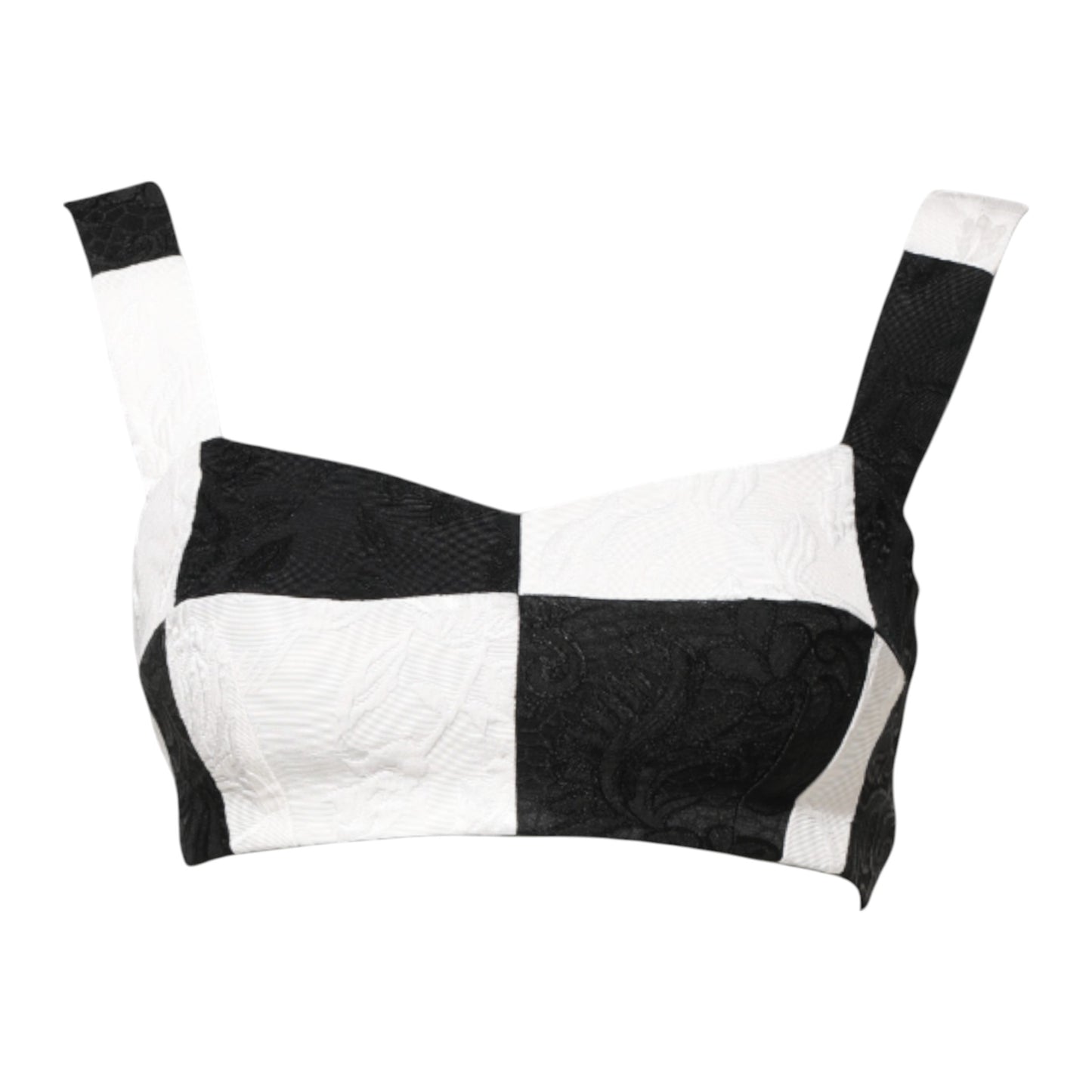 Dolce & Gabbana Black White Cropped Bustier Corset Bra Top by Dolce & Gabbana
