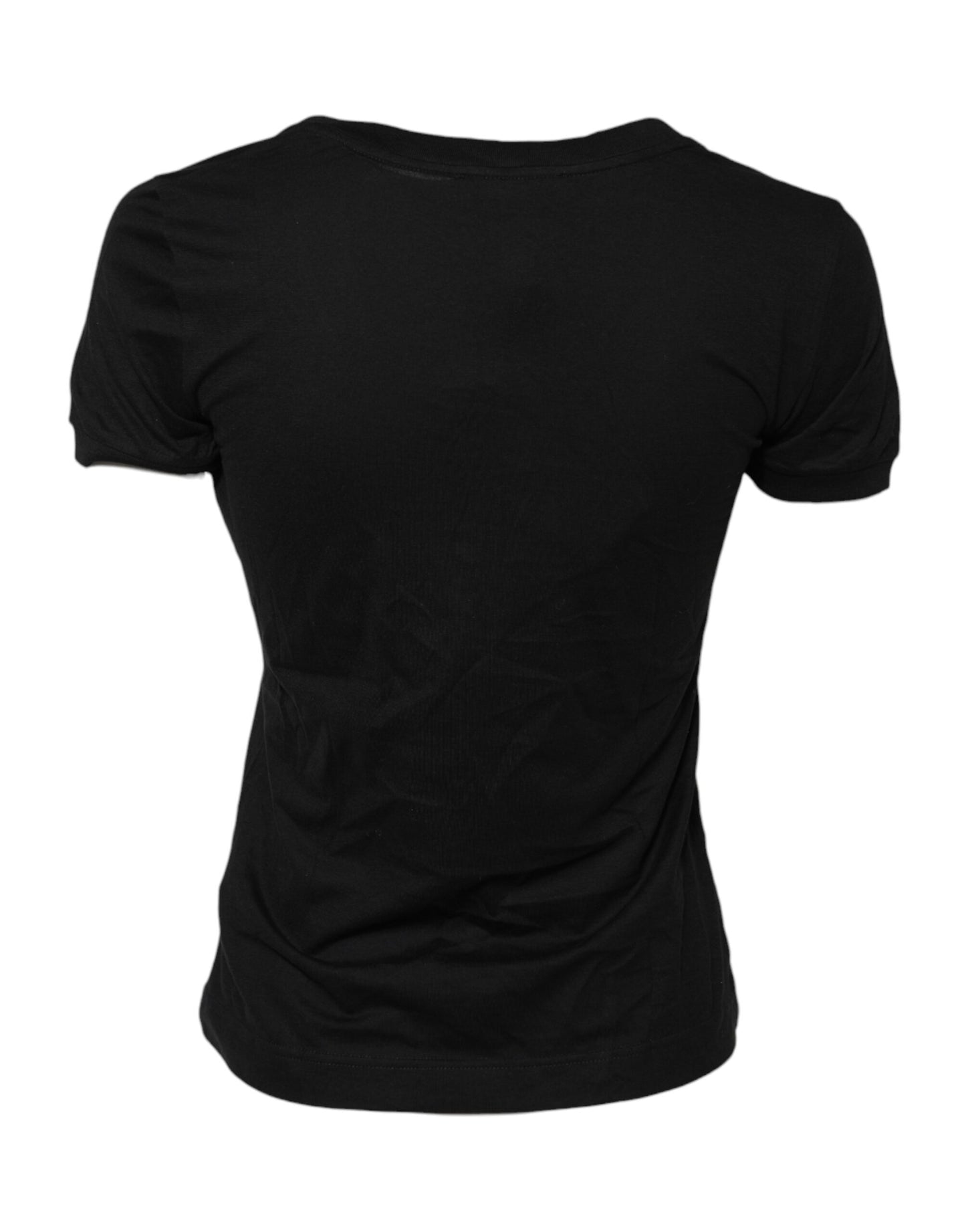 Dolce & Gabbana Black Cotton Short Sleeves Round Neck T-shirt by Dolce & Gabbana