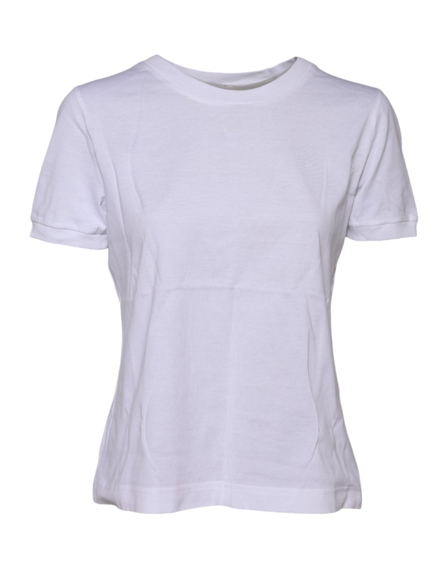 Dolce & Gabbana White Cotton Round Neck Short Sleeves T-shirt by Dolce & Gabbana
