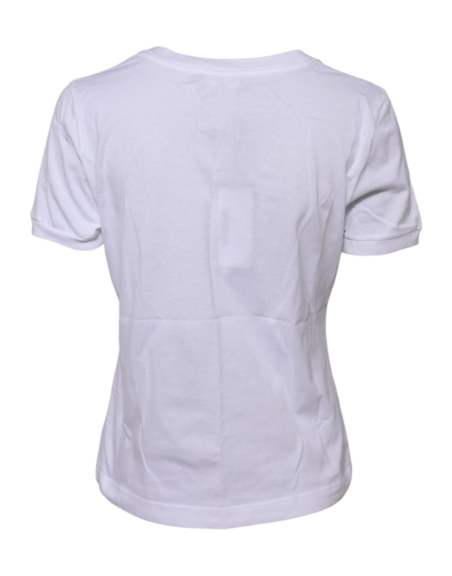 Dolce & Gabbana White Cotton Round Neck Short Sleeves T-shirt by Dolce & Gabbana