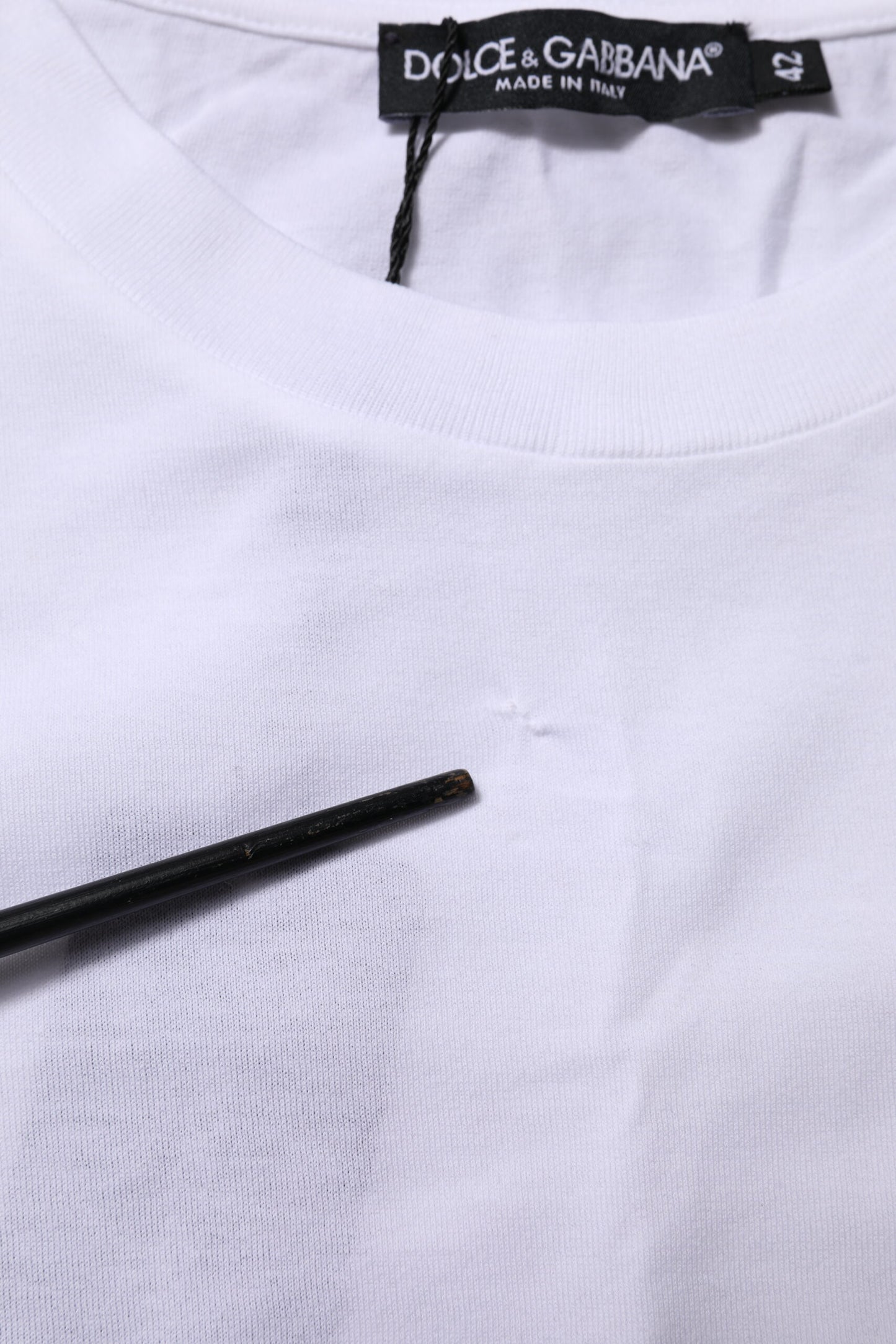 Dolce & Gabbana White Cotton Round Neck Short Sleeves T-shirt by Dolce & Gabbana