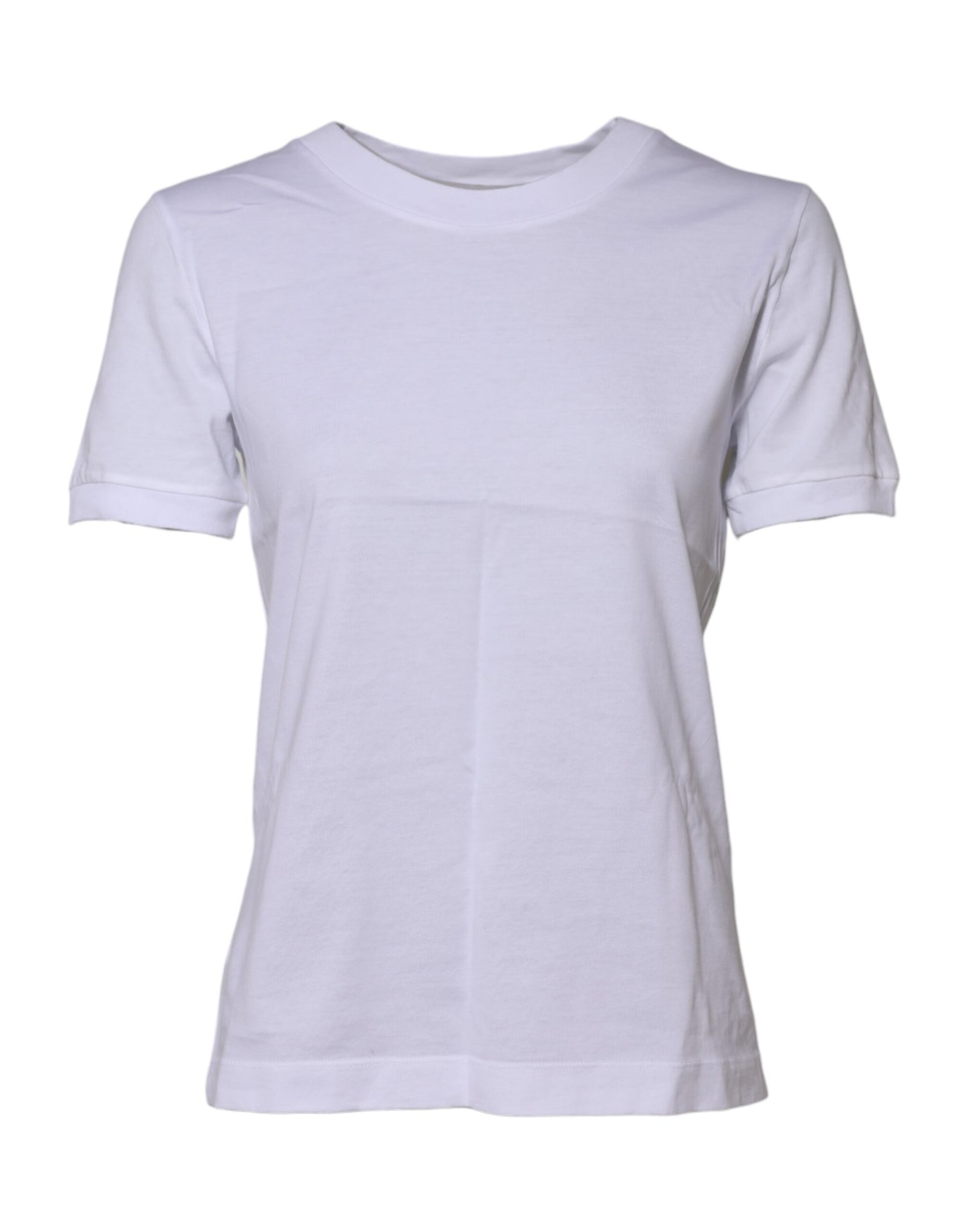 Dolce & Gabbana White Cotton Round Neck Short Sleeves T-shirt by Dolce & Gabbana