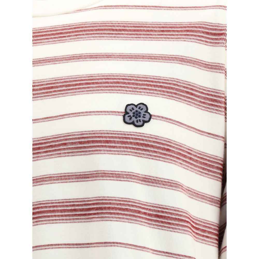 Kenzo Cotton Long Sleeve Jersey Striped With Flower
