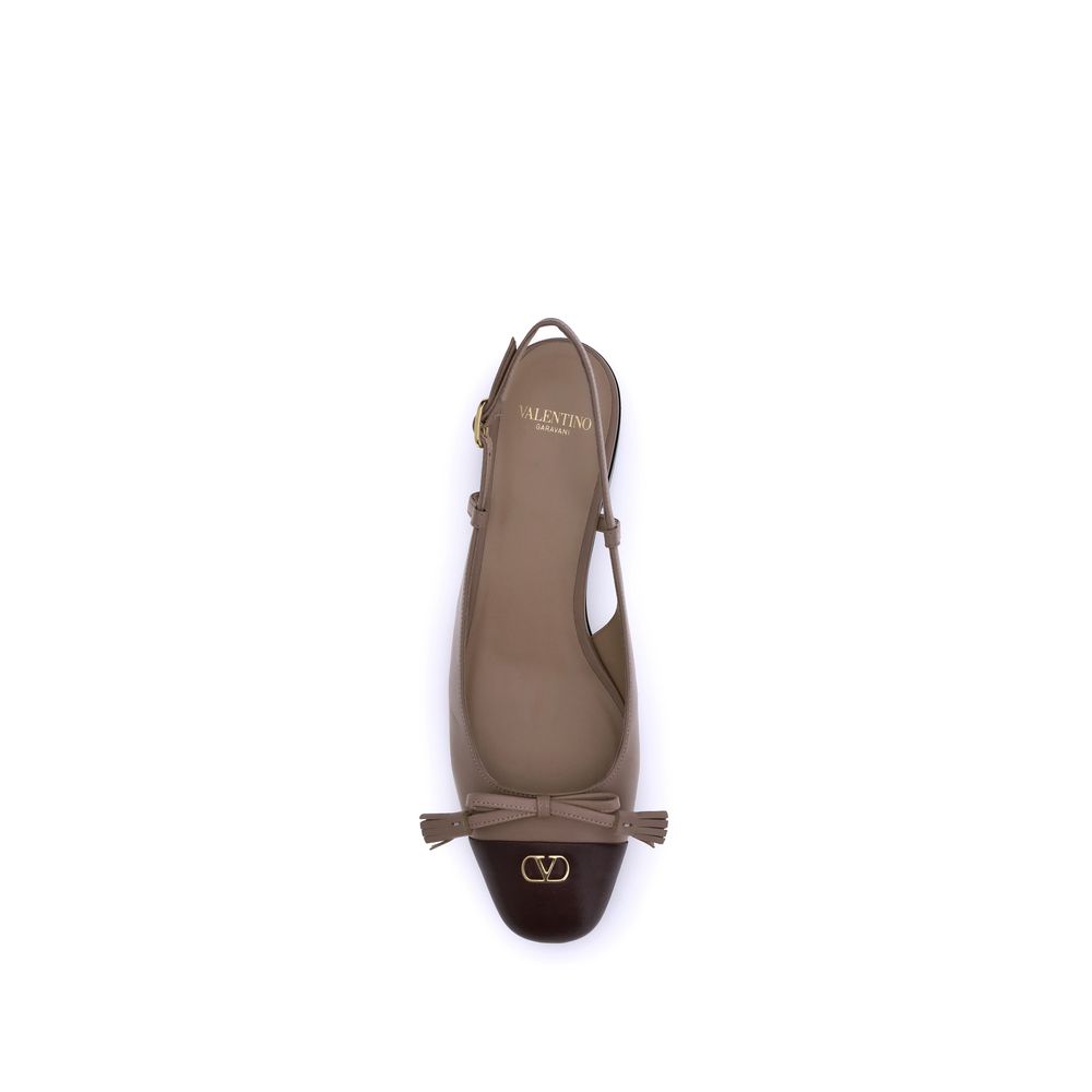 Valentino Garavani Valet Du Roi Leer Ballerinas Zwart