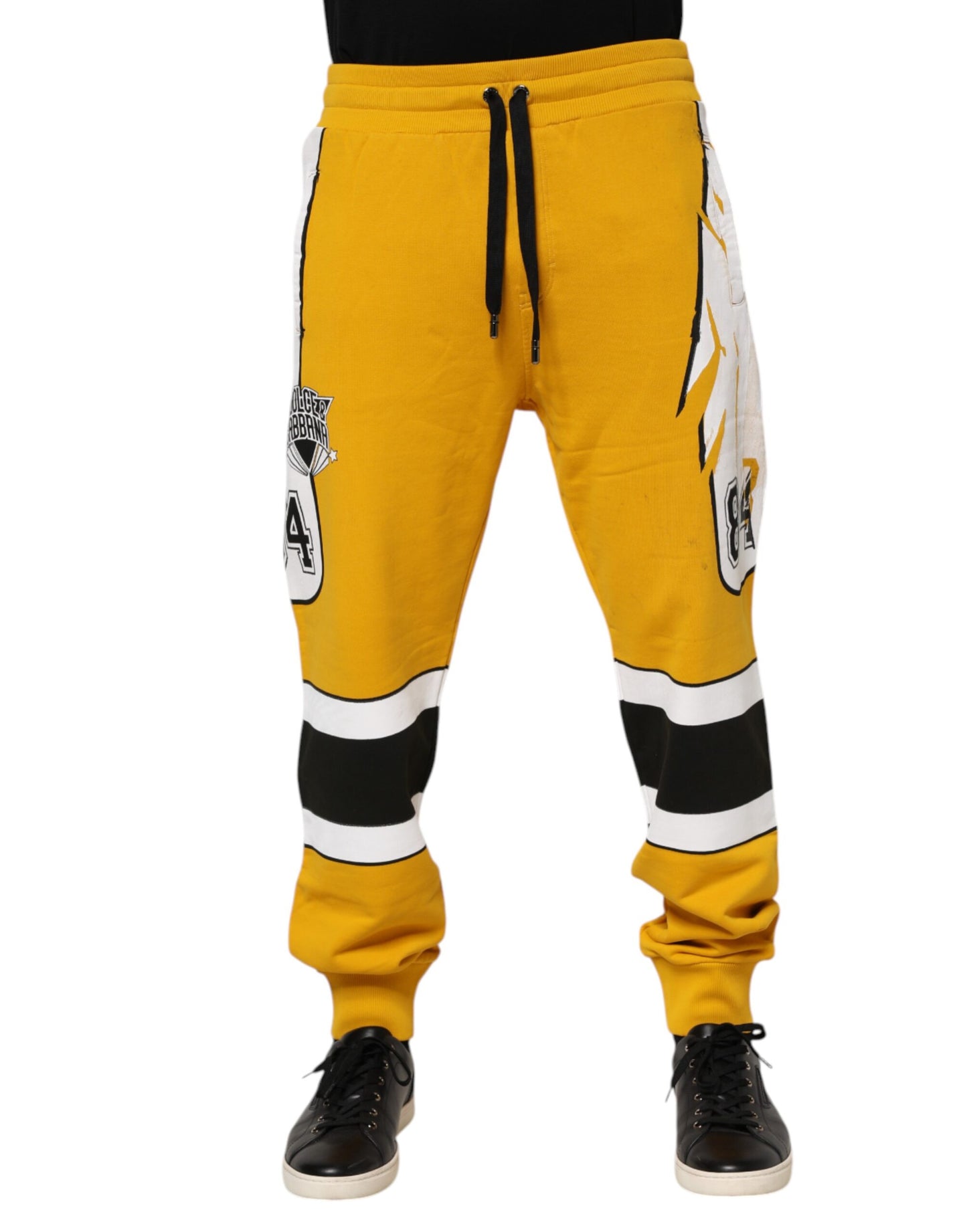 Pantalon de jogging imprimé en coton jaune Dolce & Gabbana
