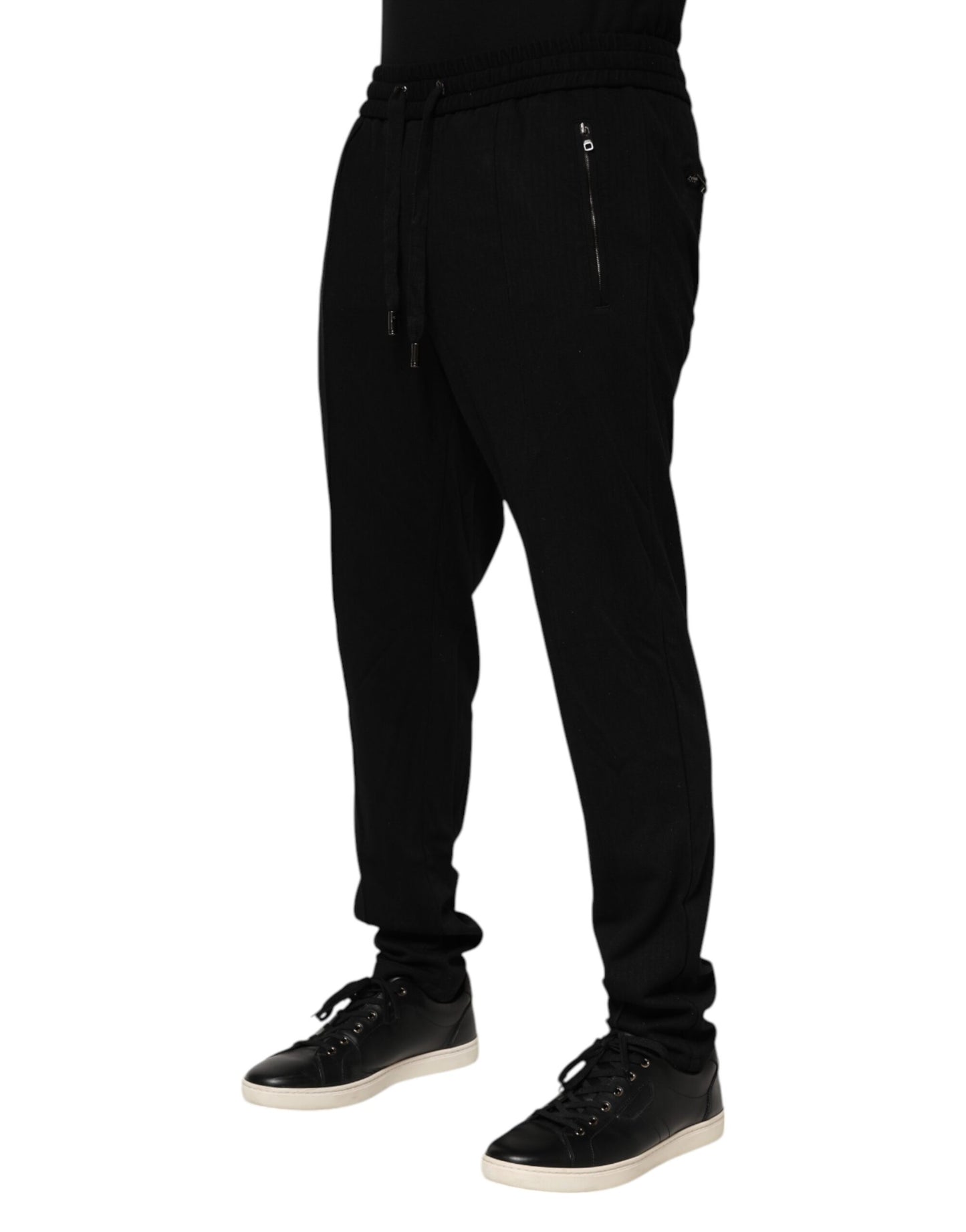 Pantalon de jogging skinny en viscose noire avec logo Dolce & Gabbana pour homme