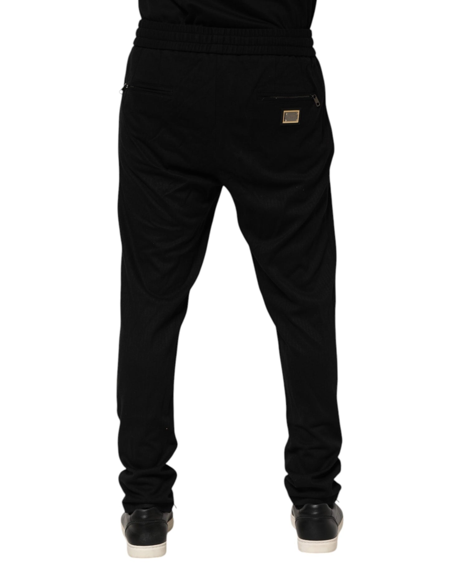 Pantalon de jogging skinny en viscose noire avec logo Dolce & Gabbana pour homme